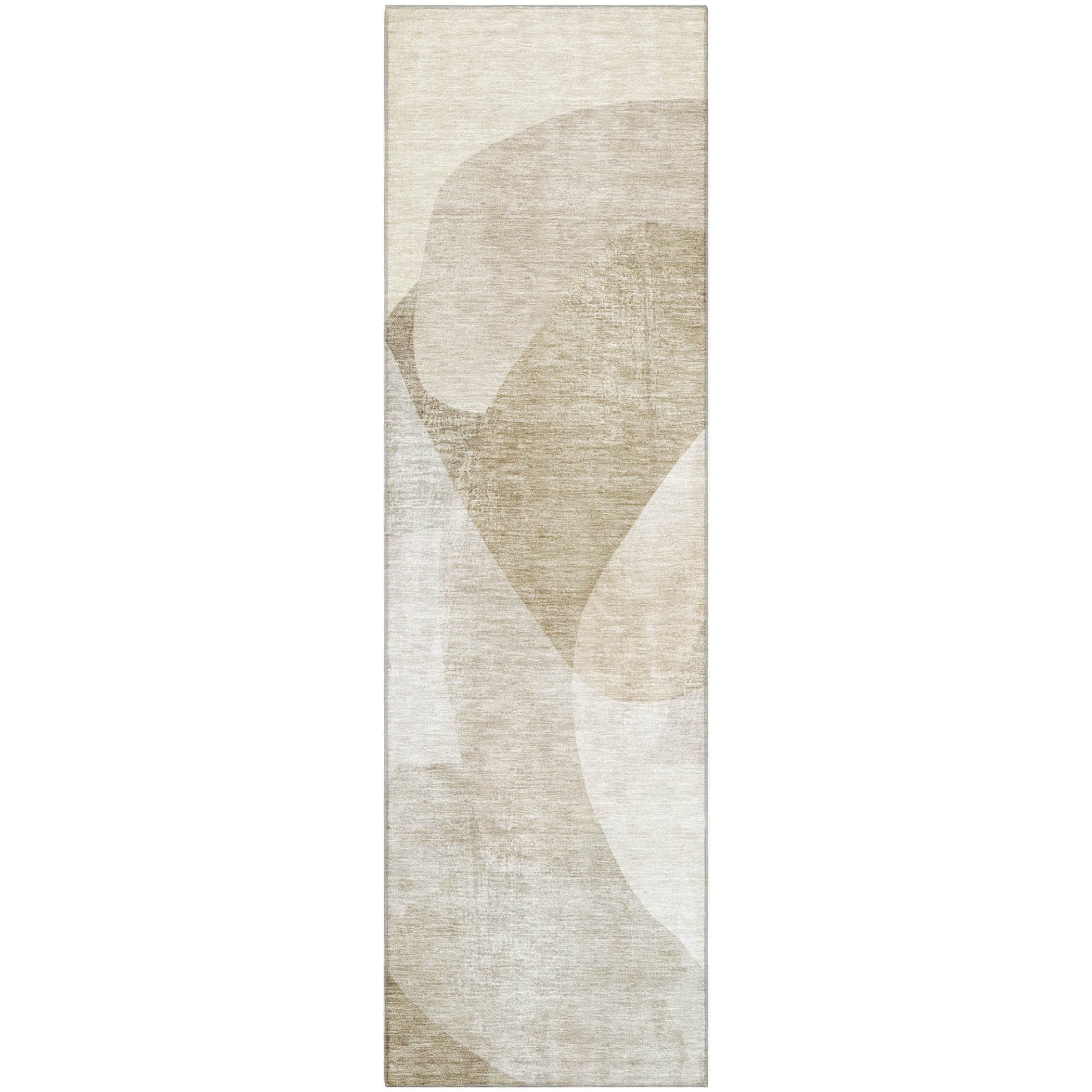 Valletta Machine Washable Transitional Beige Brown Rug 2'3" x 7'6" #shape_Runner