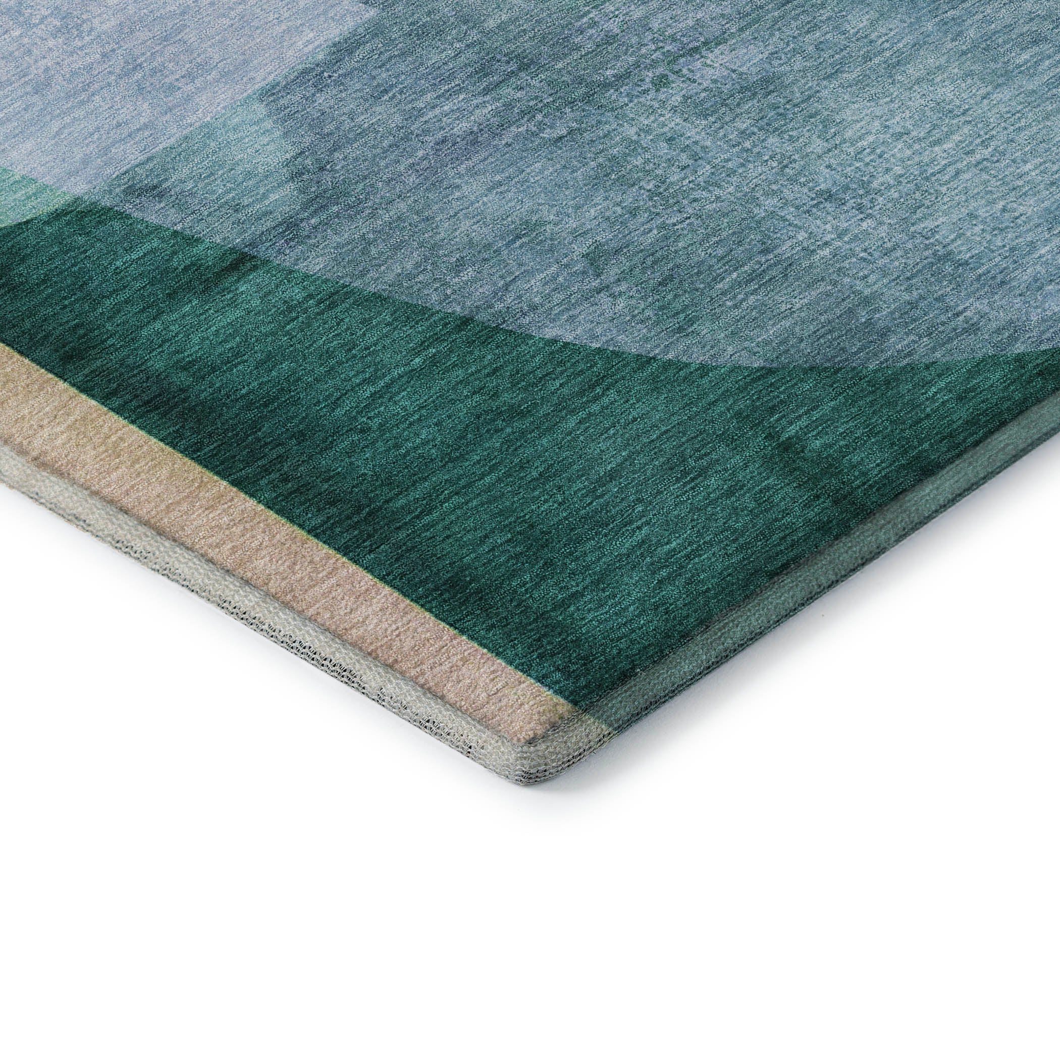 Antigua Machine Washable Transitional Green Rug 1'8" x 2'6" #shape_Rectangle