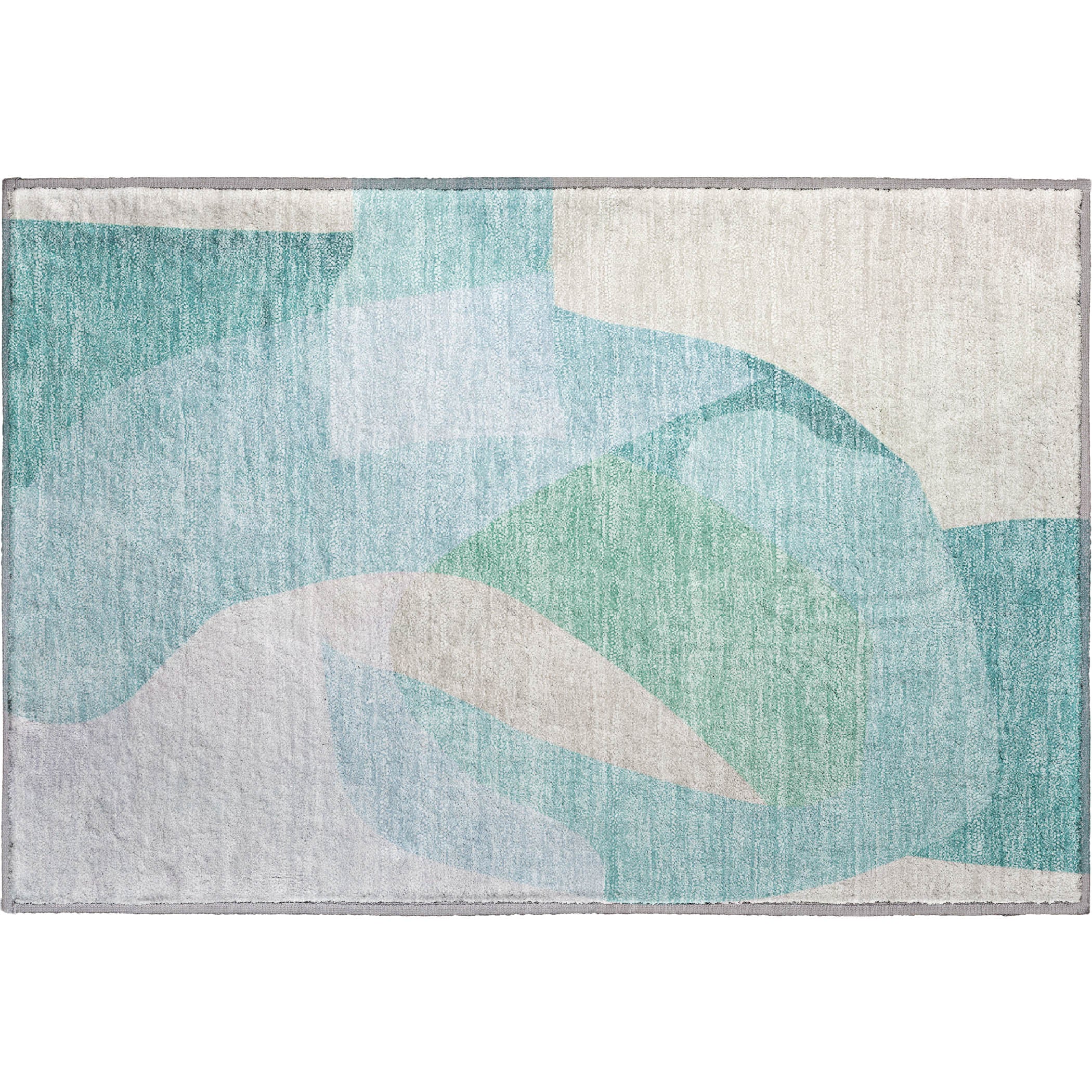 Antigua Machine Washable Transitional Seafoam Blue Rug 1'8" x 2'6" #shape_Rectangle