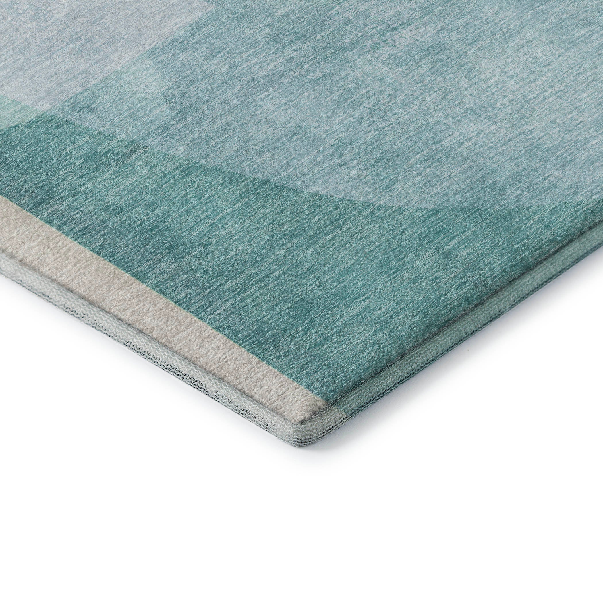 Antigua Machine Washable Transitional Seafoam Blue Rug 1'8" x 2'6" #shape_Rectangle
