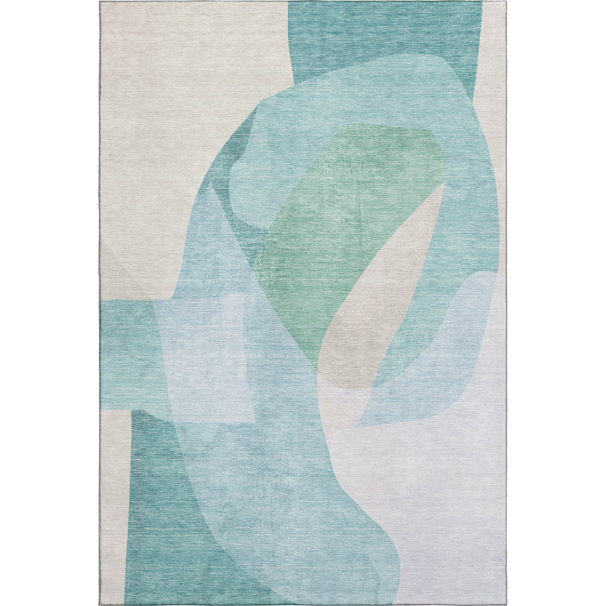 Antigua Machine Washable Transitional Seafoam Blue Rug 2'6" x 3'10" #shape_Rectangle