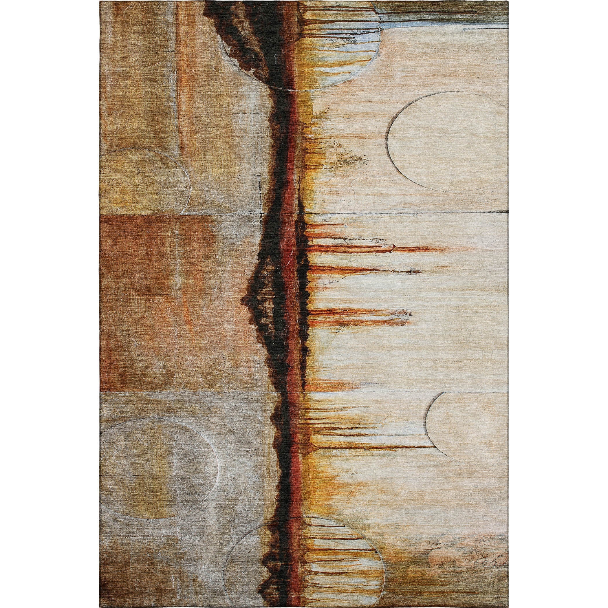 Rome Machine Washable Transitional Paprika Orange Rug 2'6" x 3'10" #shape_Rectangle