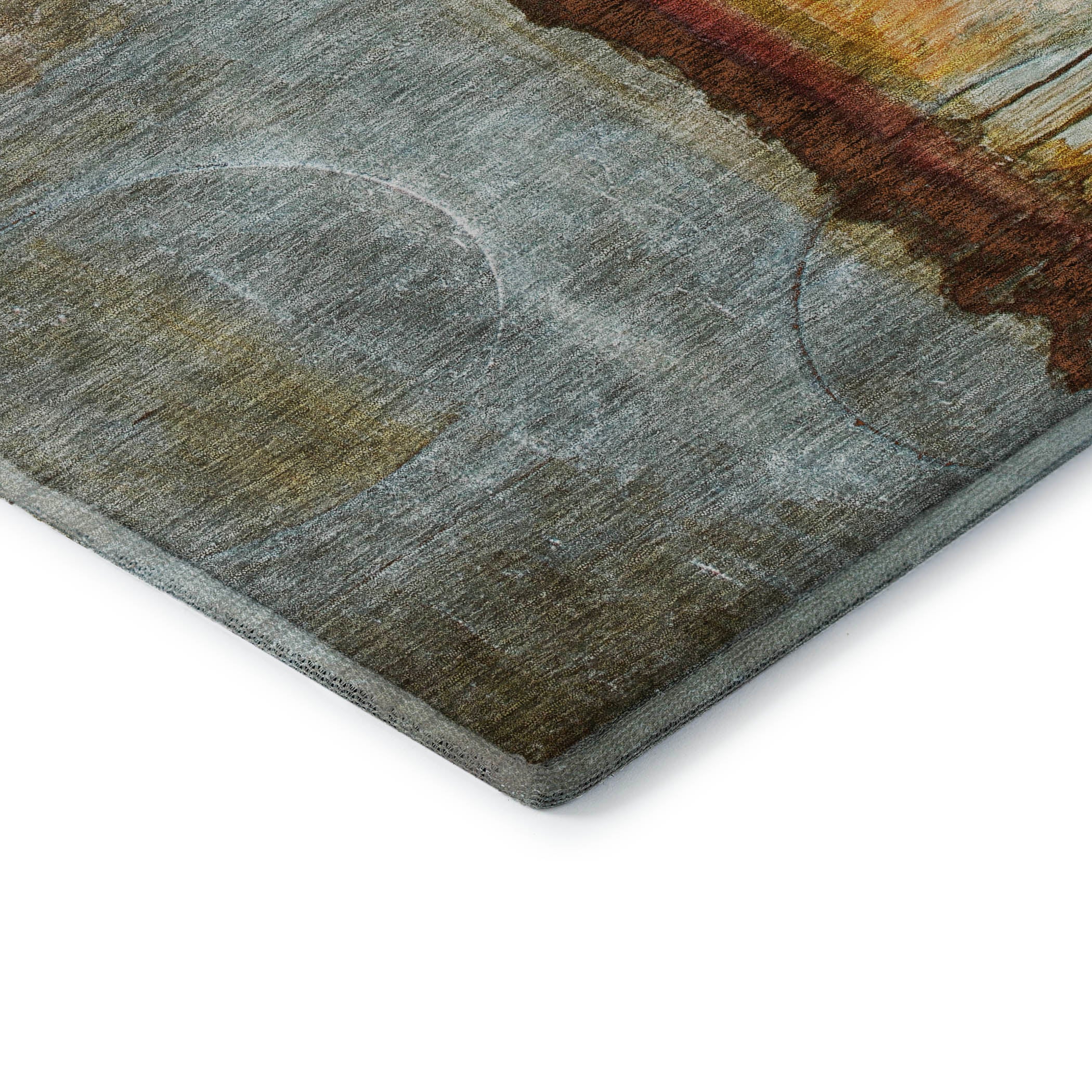Rome Machine Washable Transitional Rust Orange Rug 1'8" x 2'6" #shape_Rectangle