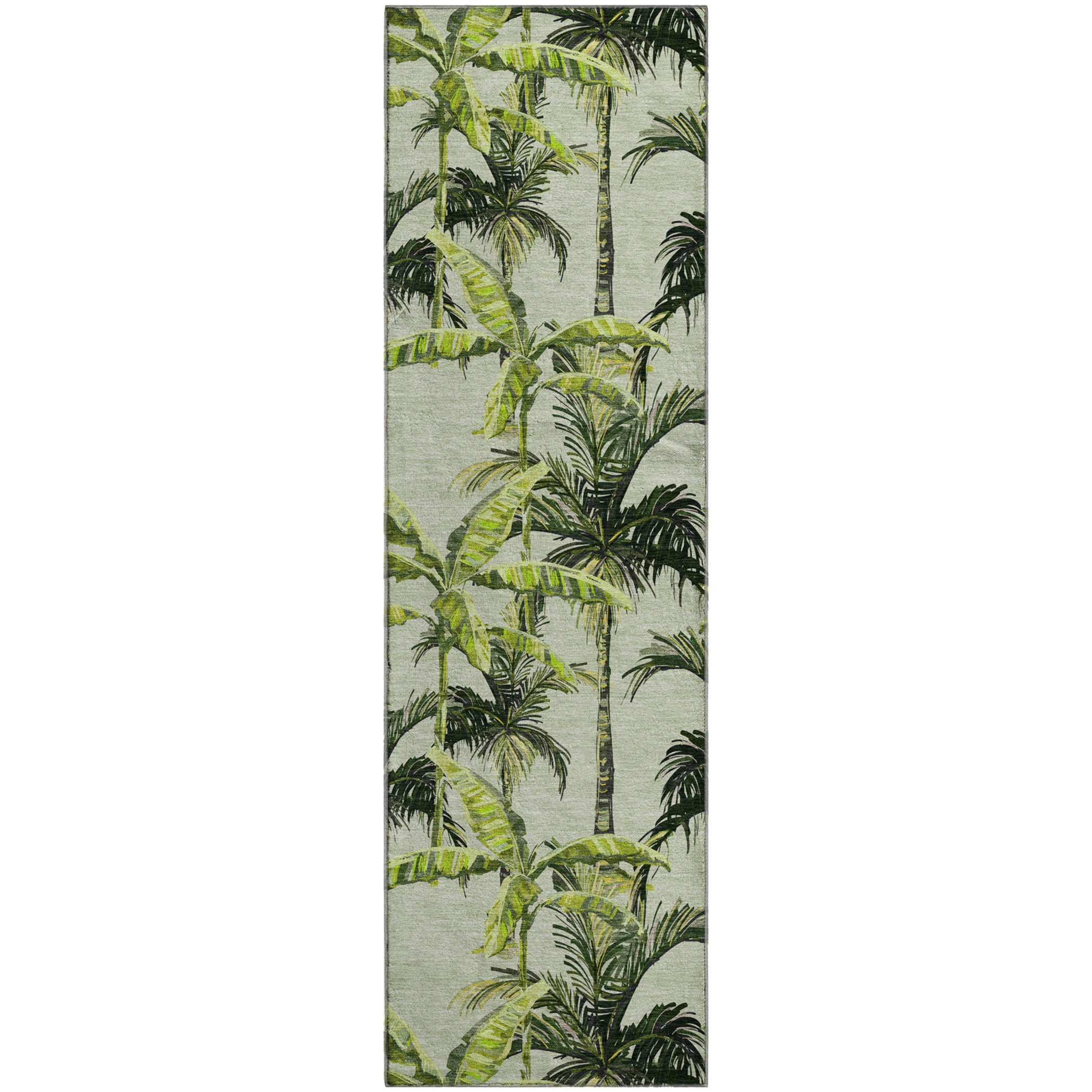 Sintra Machine Washable Tropical Green Rug 2'3" x 7'6" #shape_Runner