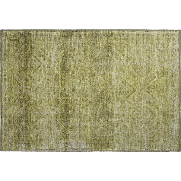 Vienna Machine Washable Transitional Aloe Green Rug 1'8" x 2'6"