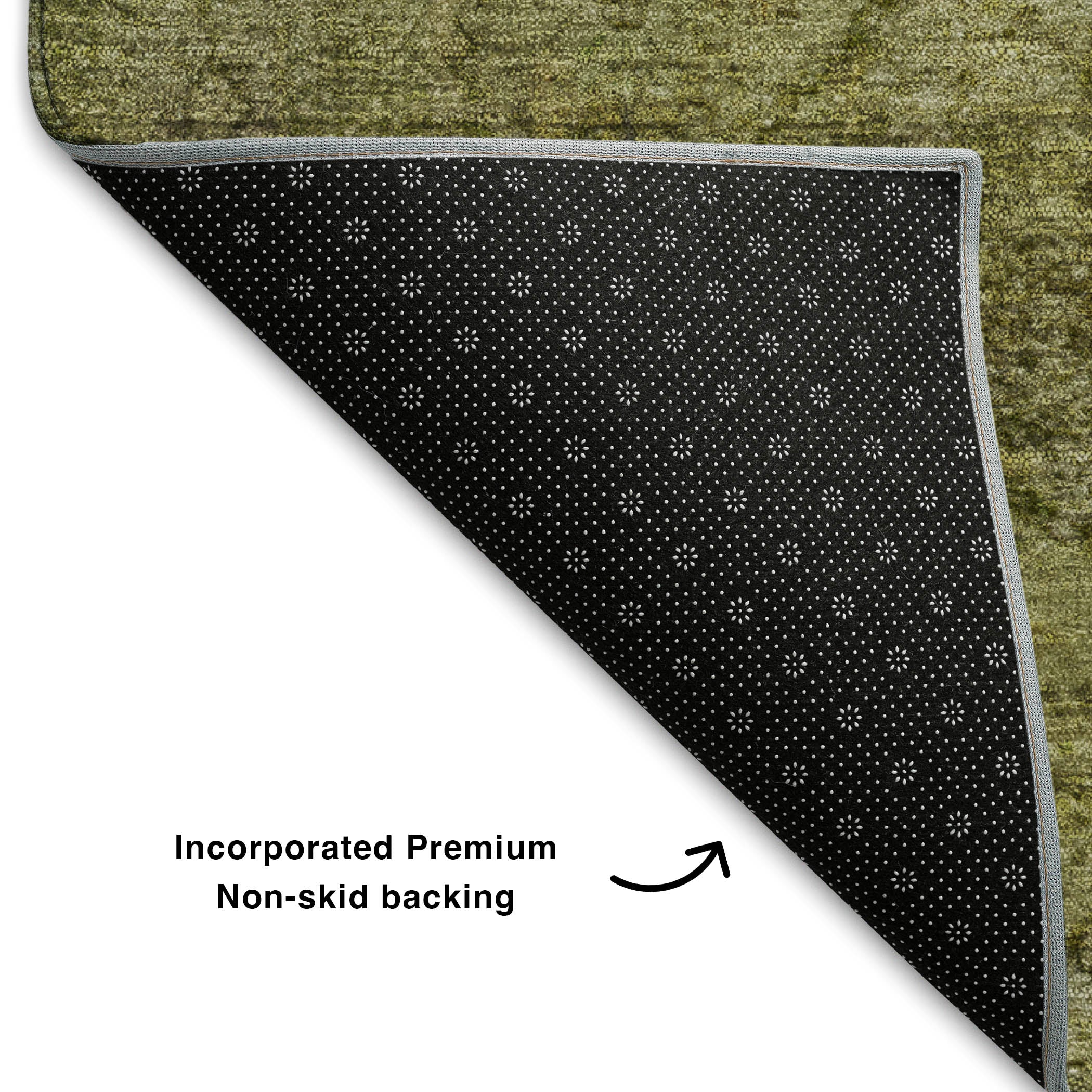 Vienna Machine Washable Transitional Aloe Green Rug 1'8" x 2'6" #shape_Rectangle