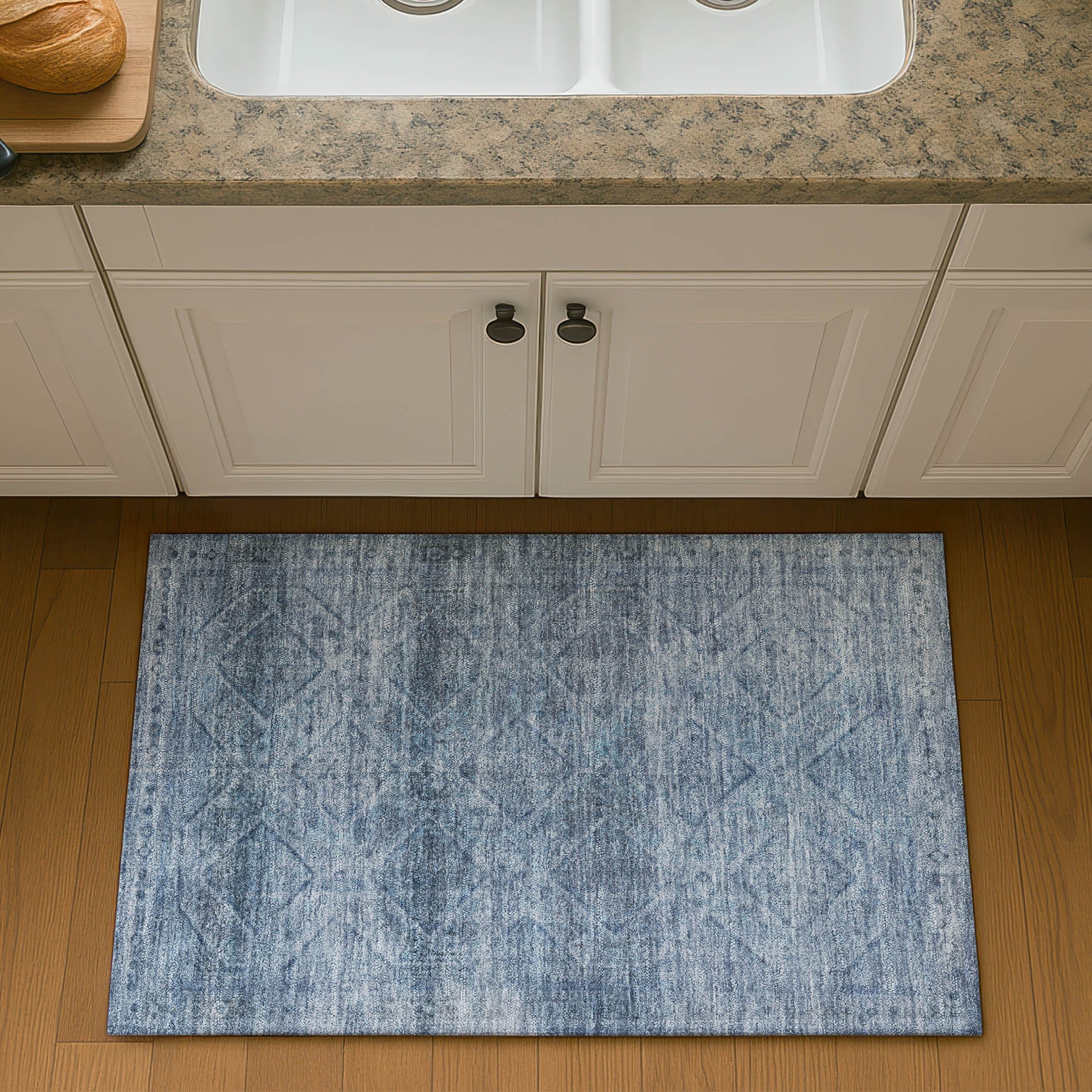 Vienna Machine Washable Transitional Blue Rug 1'8" x 2'6" #shape_Rectangle