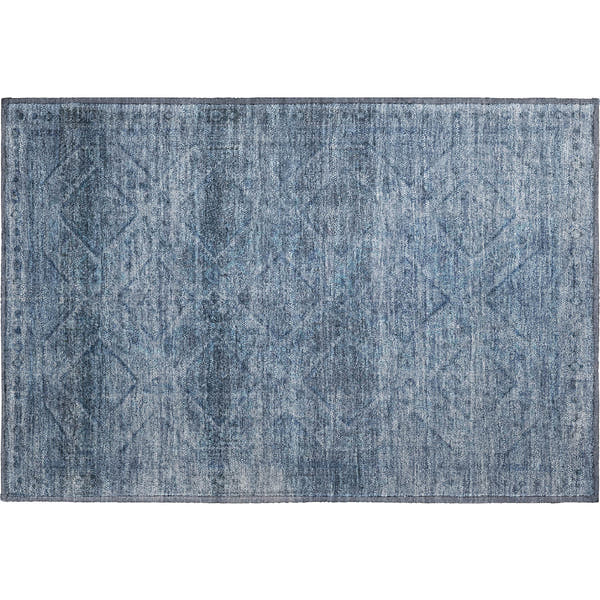 Vienna Machine Washable Transitional Blue Rug 1'8" x 2'6"