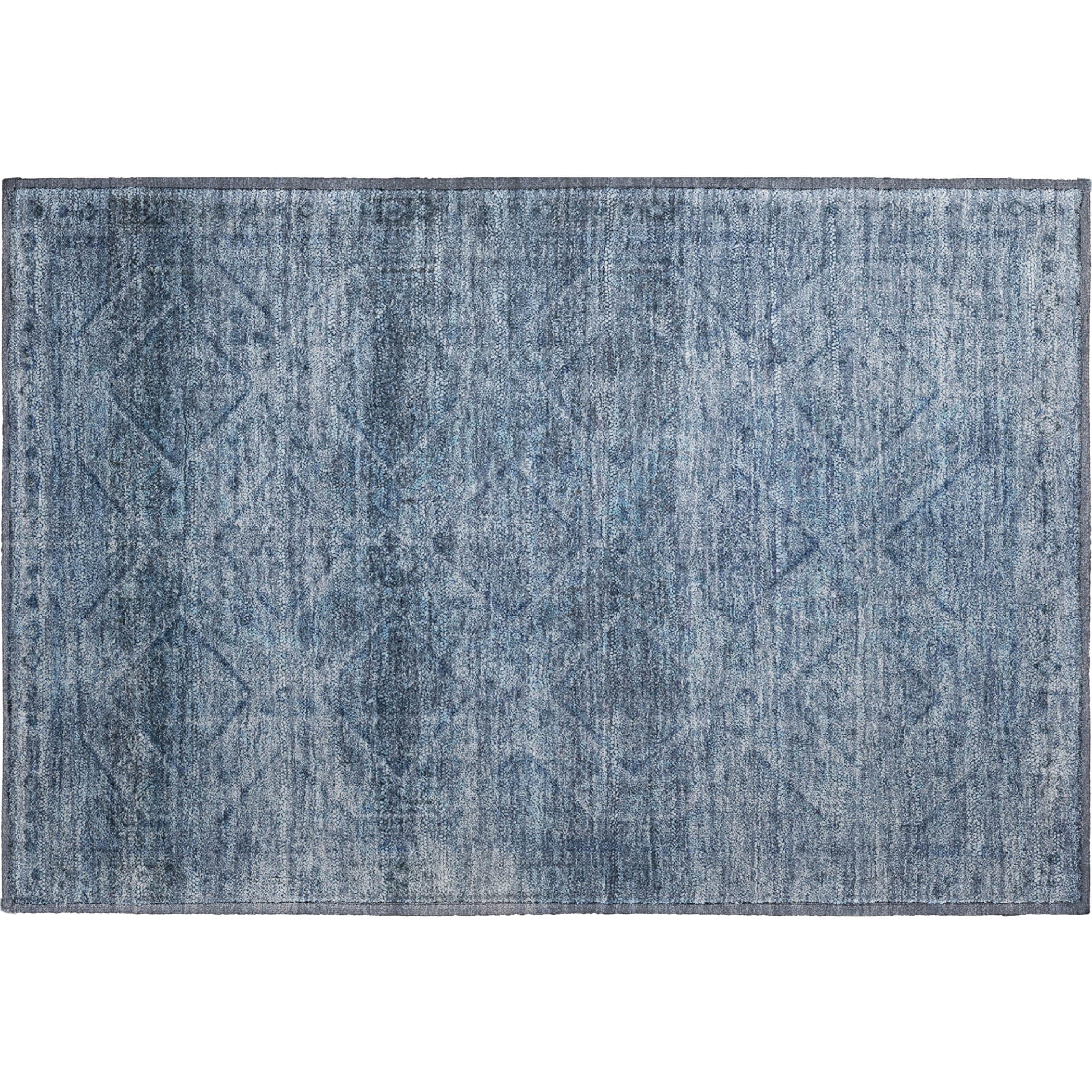 Vienna Machine Washable Transitional Blue Rug 1'8" x 2'6" #shape_Rectangle