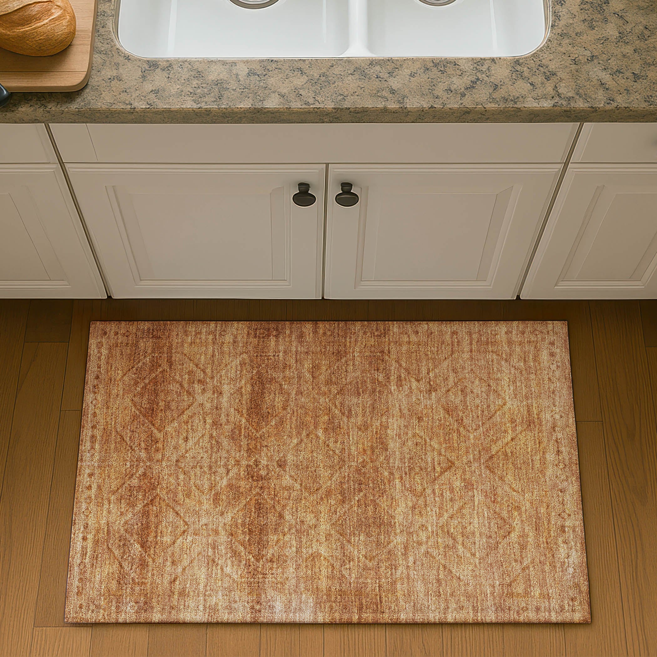Vienna Machine Washable Transitional Copper Orange Rug 1'8" x 2'6" #shape_Rectangle