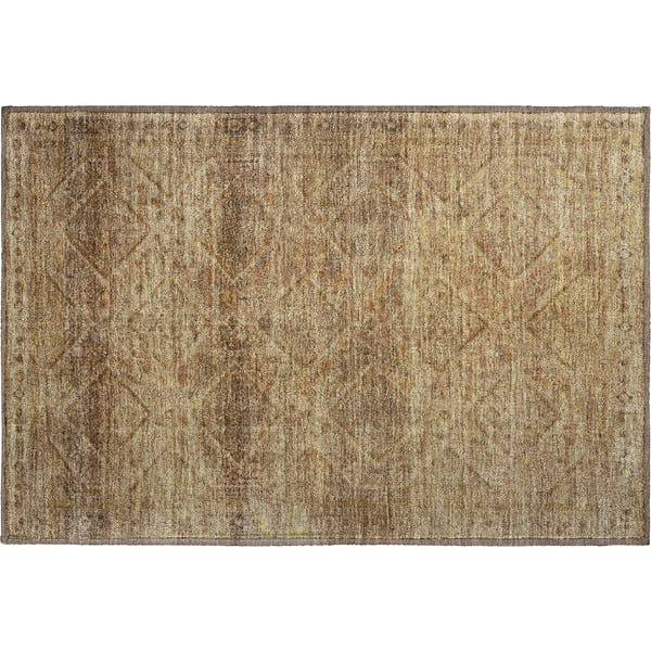 Vienna Machine Washable Transitional Khaki Brown Rug 1'8" x 2'6"