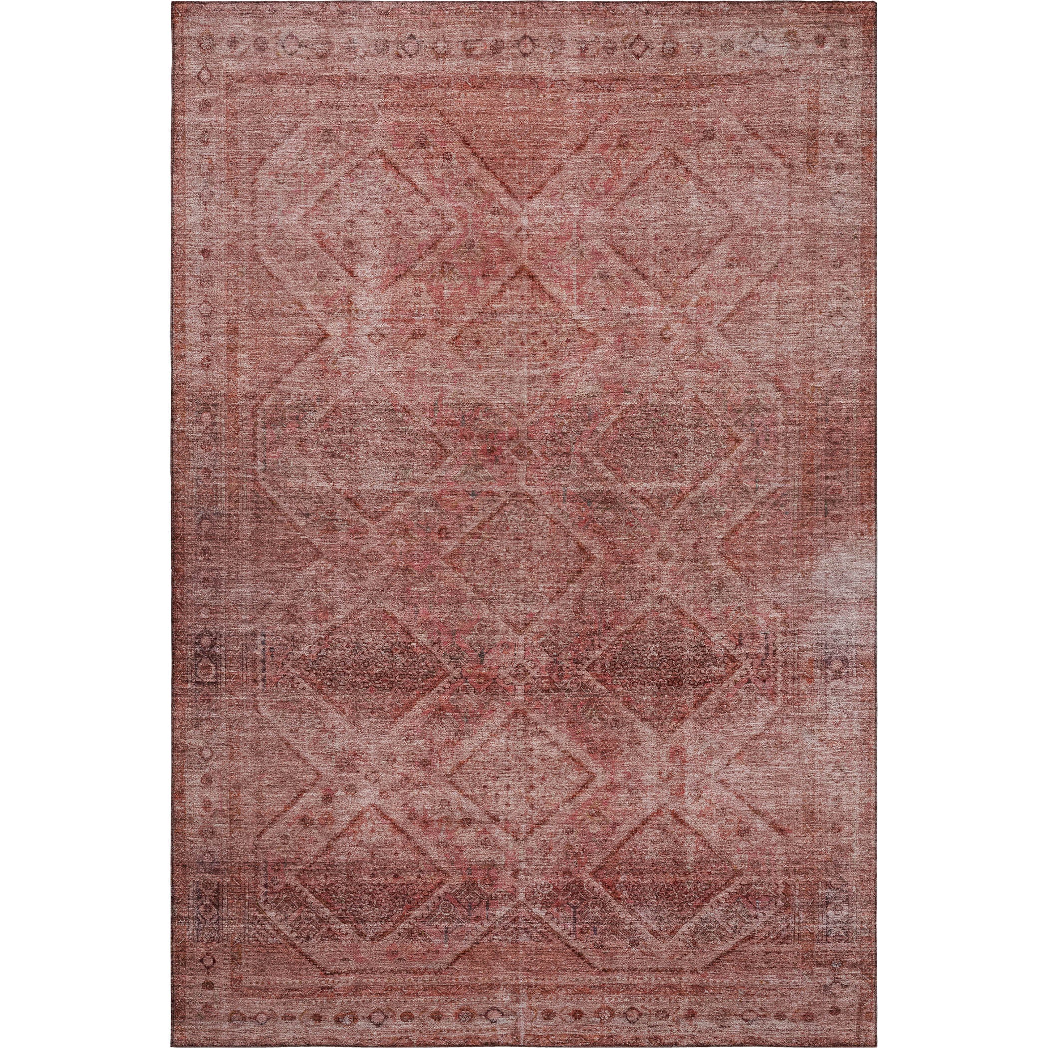 Vienna Machine Washable Transitional Pink Rug 2'6" x 3'10" #shape_Rectangle