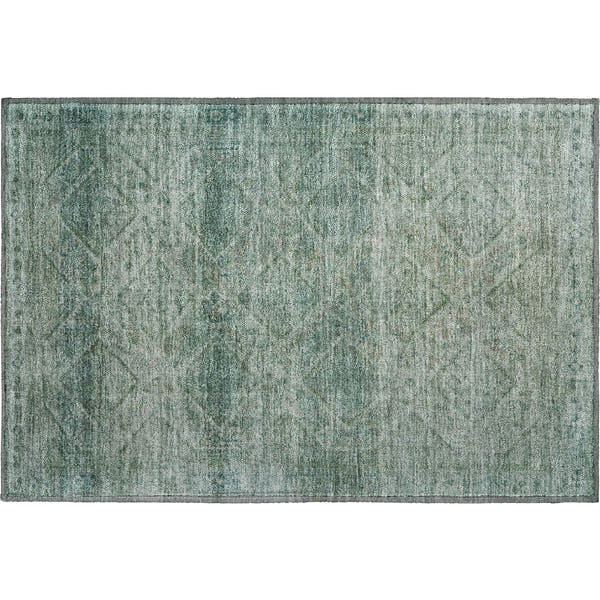 Vienna Machine Washable Transitional Teal Rug 1'8" x 2'6"