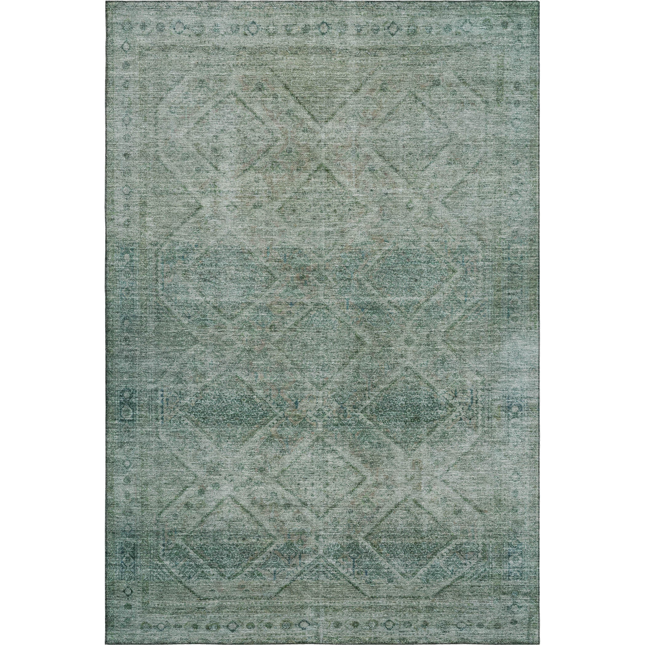 Vienna Machine Washable Transitional Teal Rug 2'6" x 3'10" #shape_Rectangle