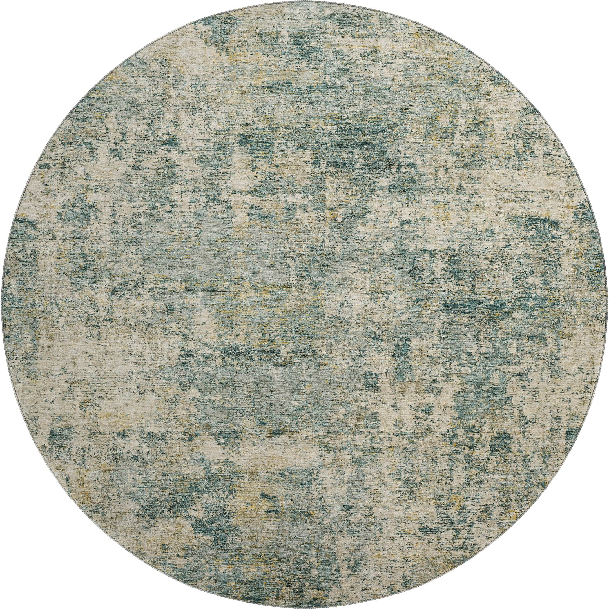 Marrakech Machine Washable Transitional Aloe Green Rug 8' x 8' #shape_Round