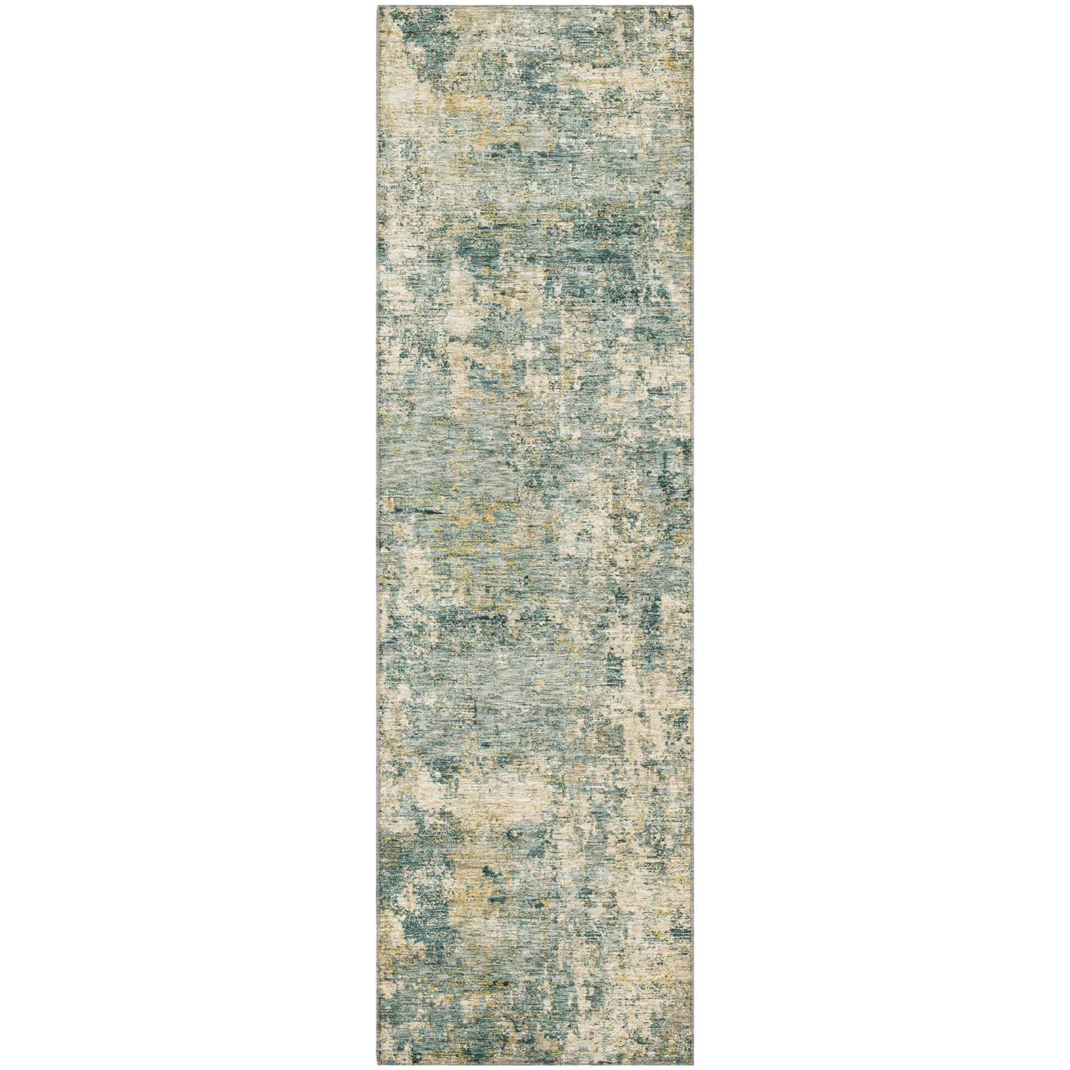 Marrakech Machine Washable Transitional Aloe Green Rug 2'3" x 7'6" #shape_Runner
