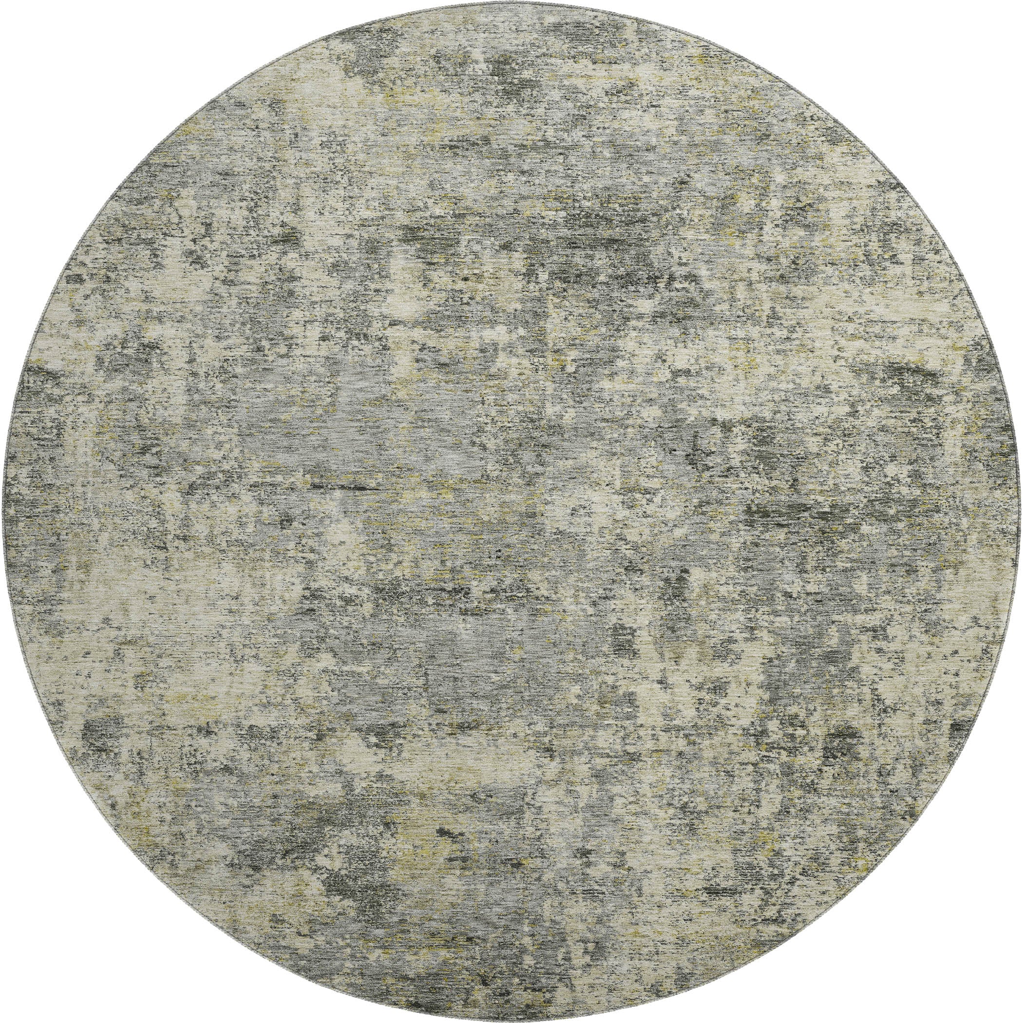Marrakech Machine Washable Transitional Pewter Gray Rug 8' x 8' #shape_Round