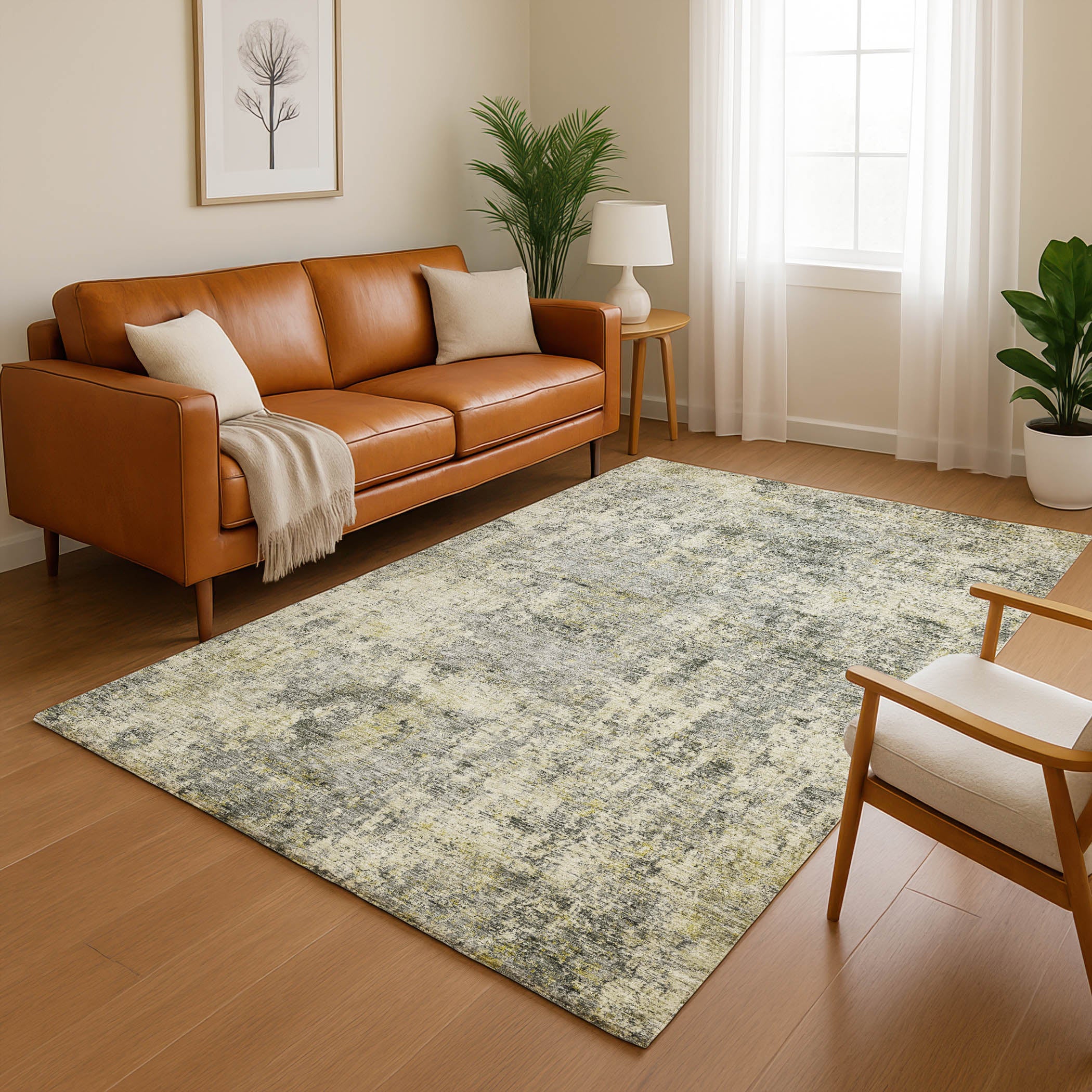 Marrakech Machine Washable Transitional Pewter Gray Rug 2'6" x 3'10" #shape_Rectangle