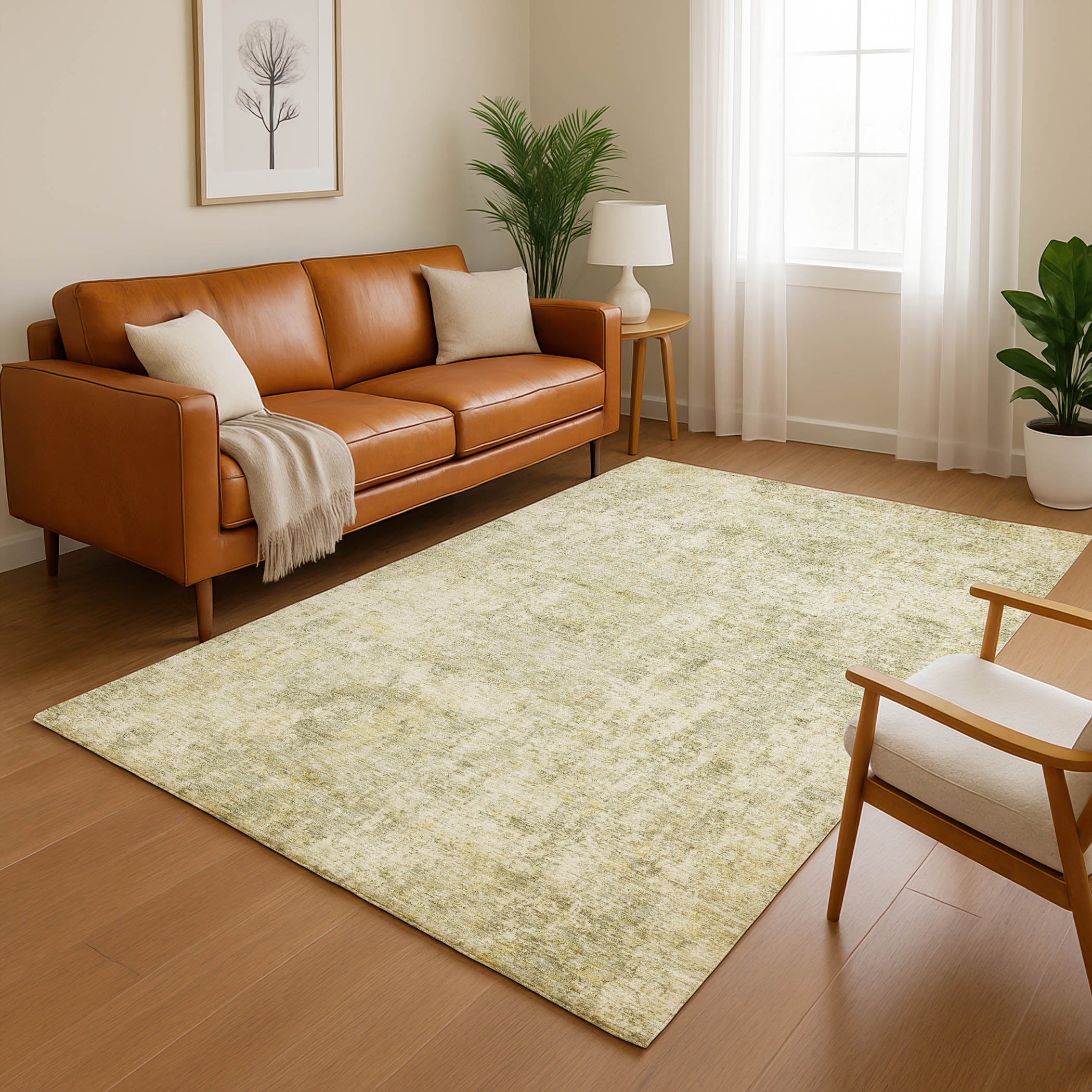 Marrakech Machine Washable Transitional Sage Green Rug 2'6" x 3'10" #shape_Rectangle