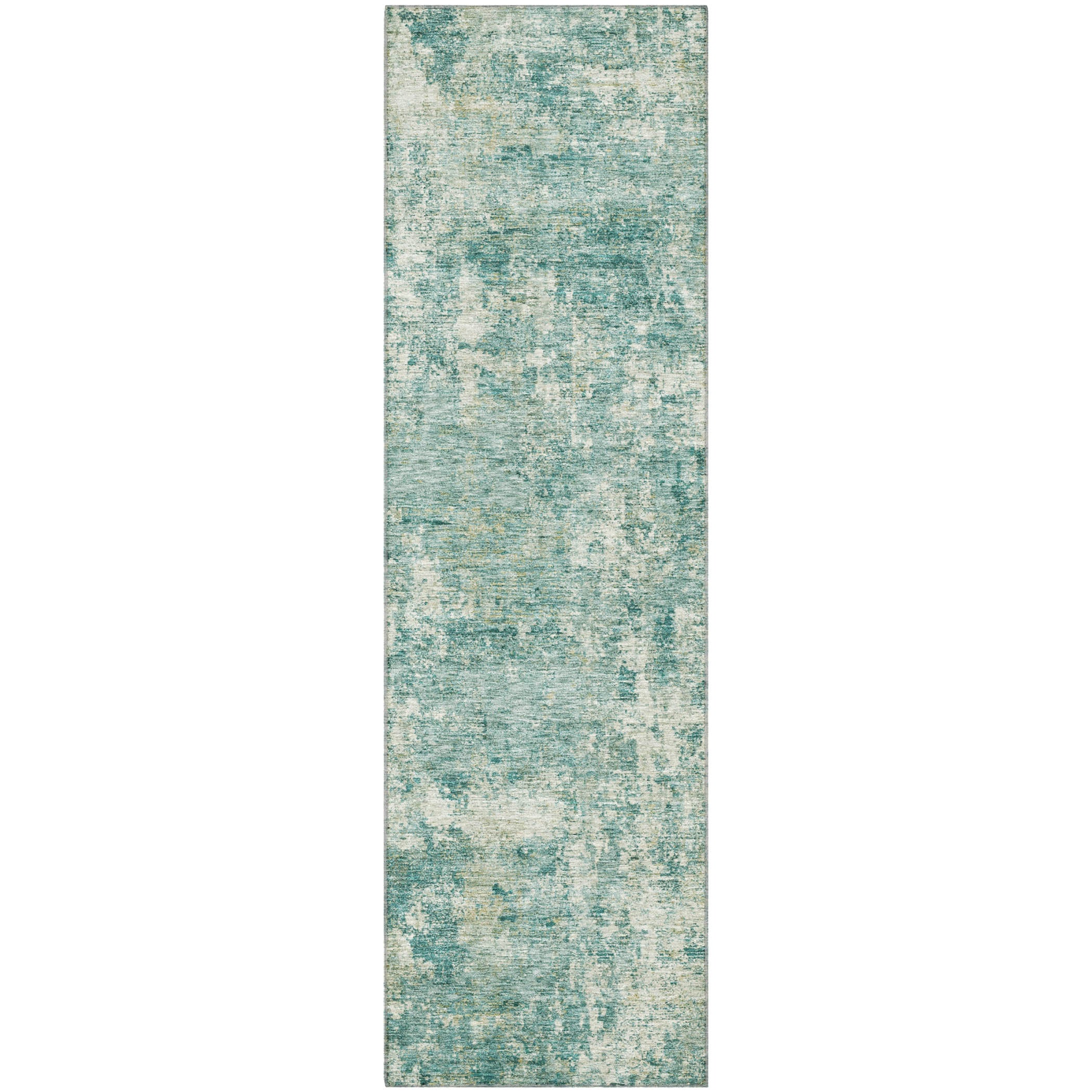 Marrakech Machine Washable Transitional Teal Rug 2'3" x 7'6" #shape_Runner