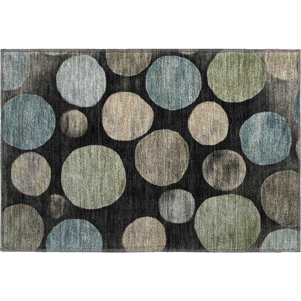 Vienna Machine Washable Transitional Black Rug 1'8" x 2'6"