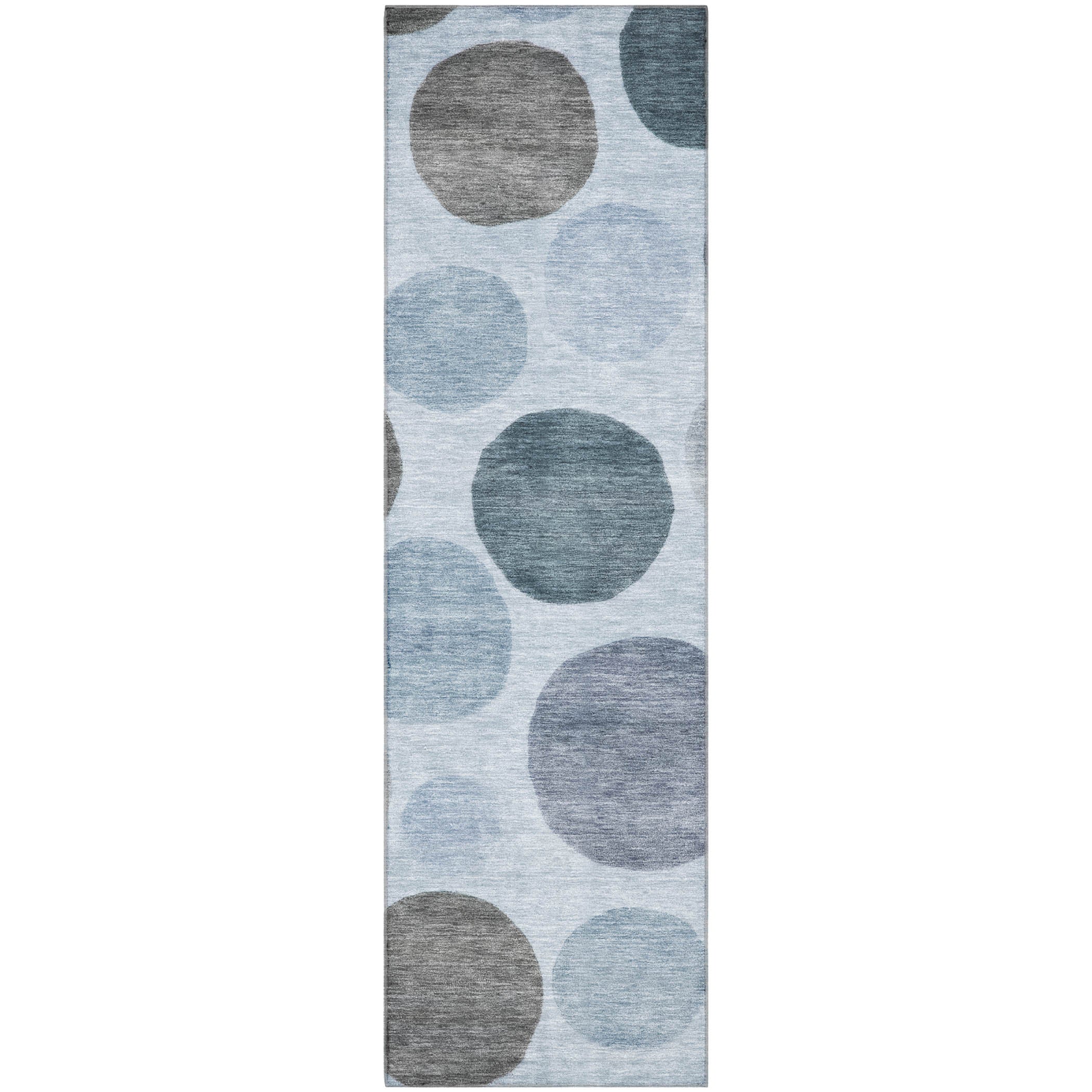 Vienna Machine Washable Transitional Blue Rug 2'3" x 7'6" #shape_Runner