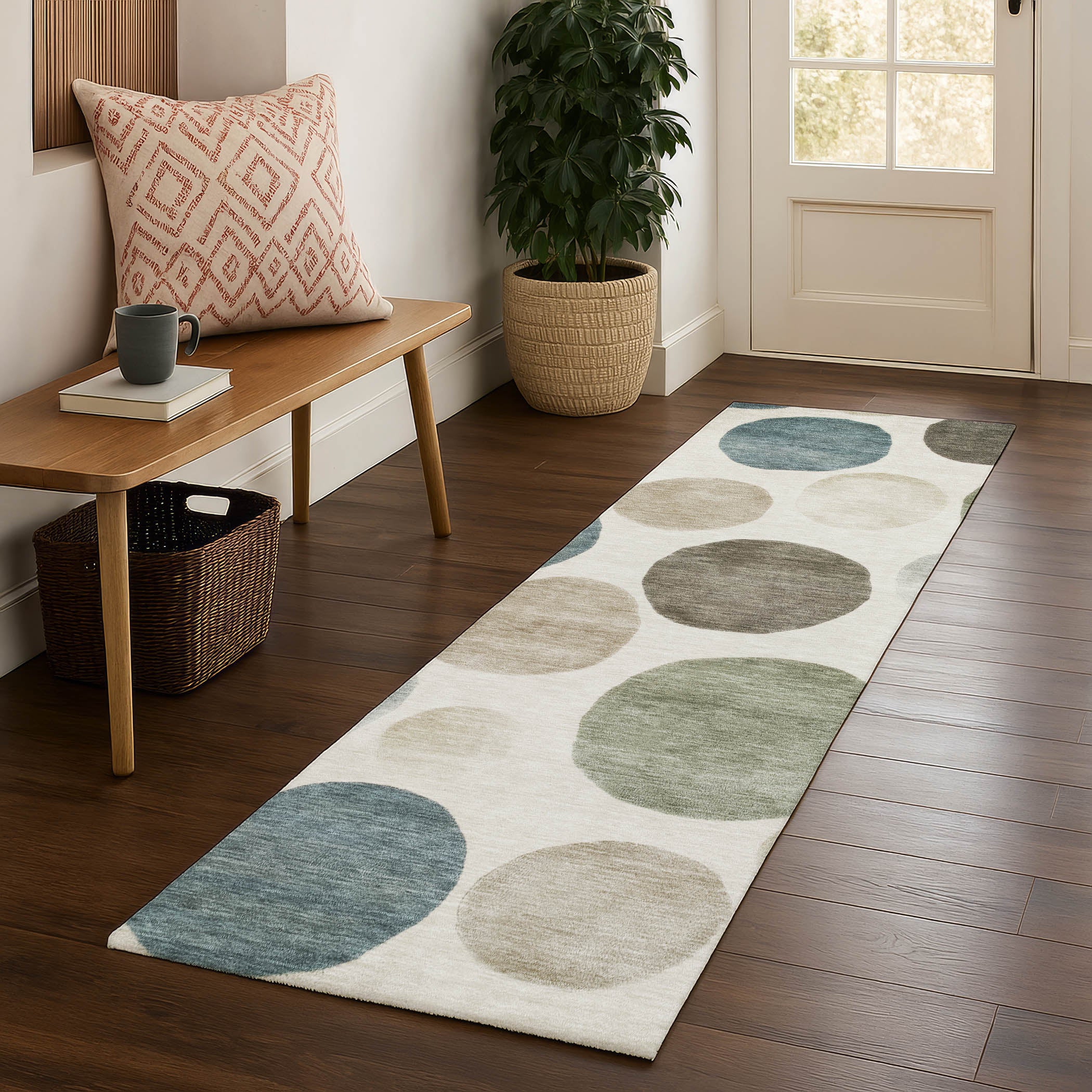 Vienna Machine Washable Transitional Ivory Rug 2'3" x 7'6" #shape_Runner