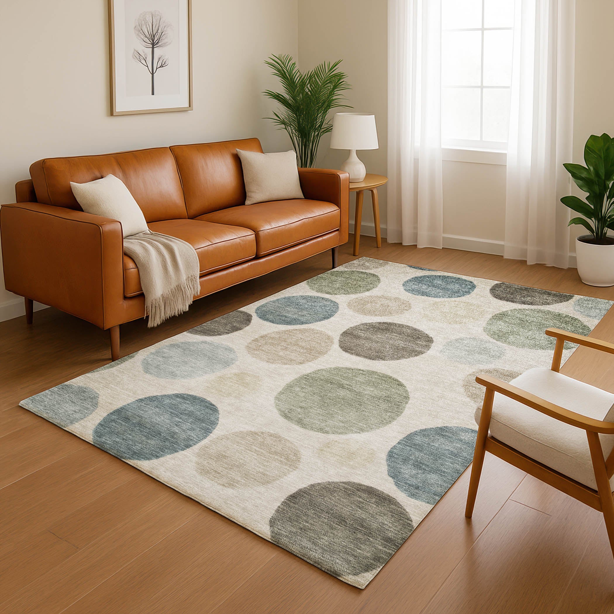 Vienna Machine Washable Transitional Khaki Brown Rug 2'6" x 3'10" #shape_Rectangle