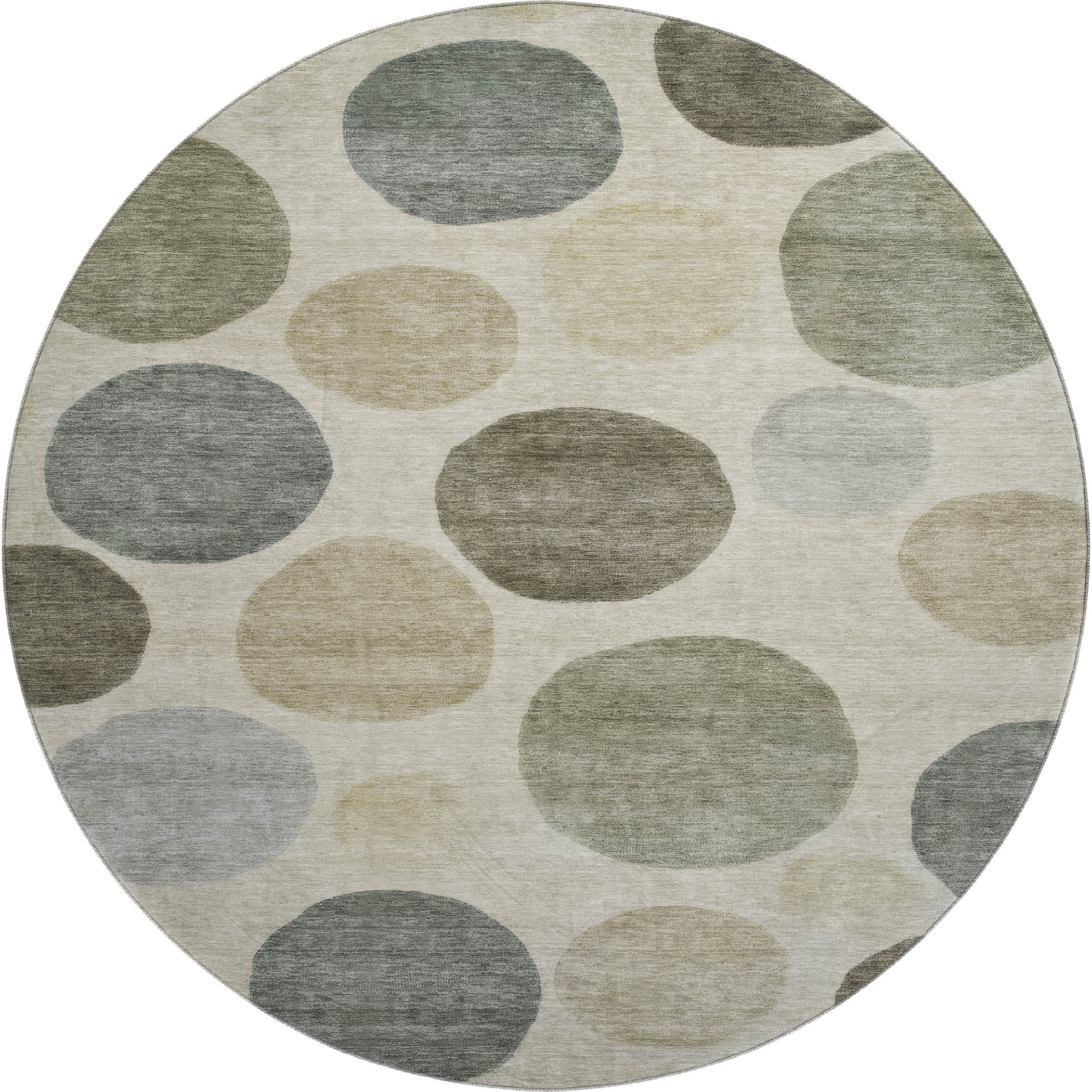 Vienna Machine Washable Transitional Taupe Brown Rug 8' x 8' #shape_Round