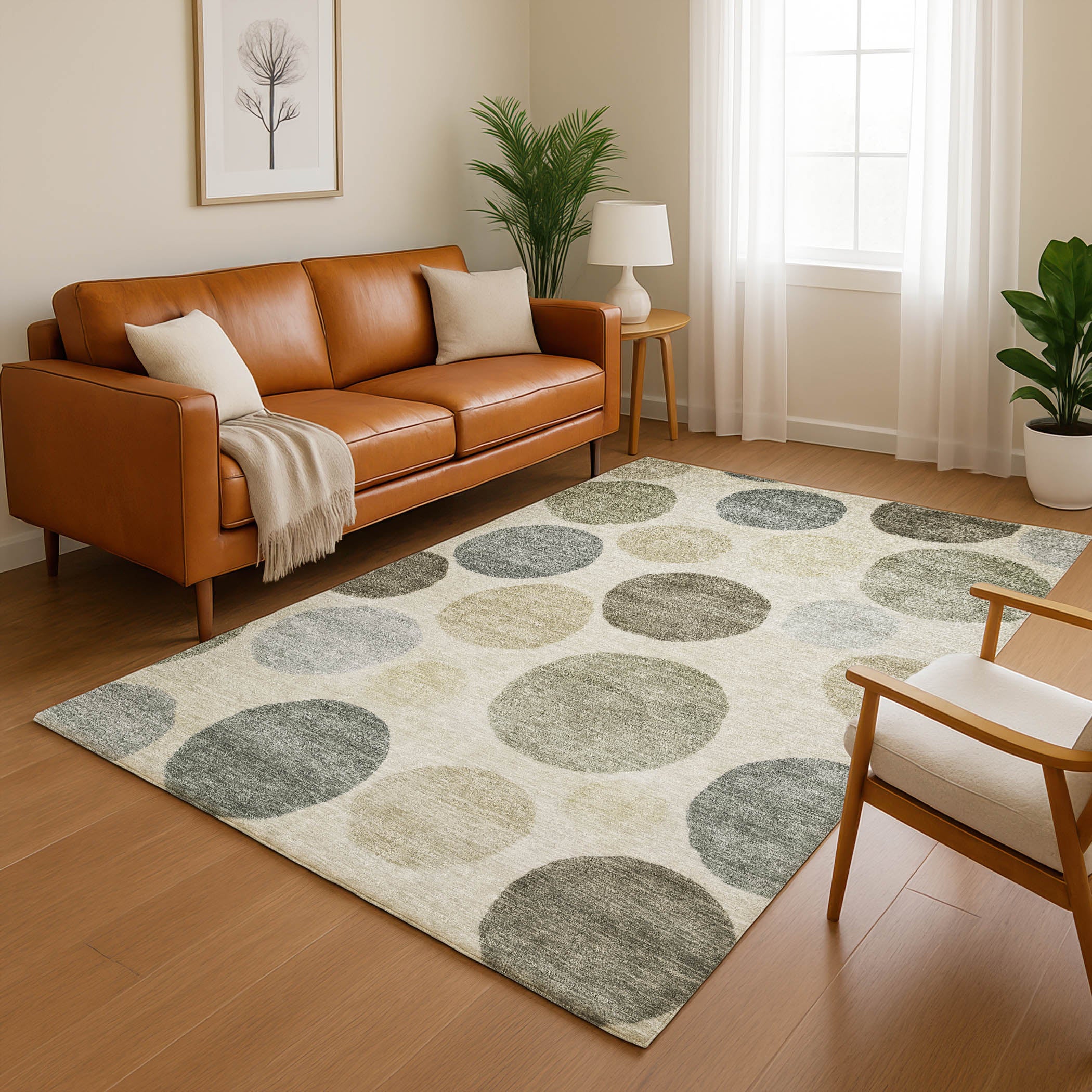 Vienna Machine Washable Transitional Taupe Brown Rug 2'6" x 3'10" #shape_Rectangle