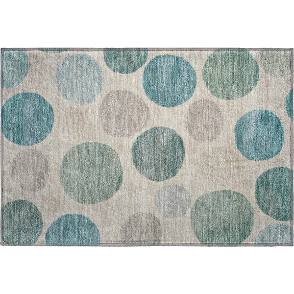 Vienna Machine Washable Transitional Teal Rug 1'8" x 2'6"