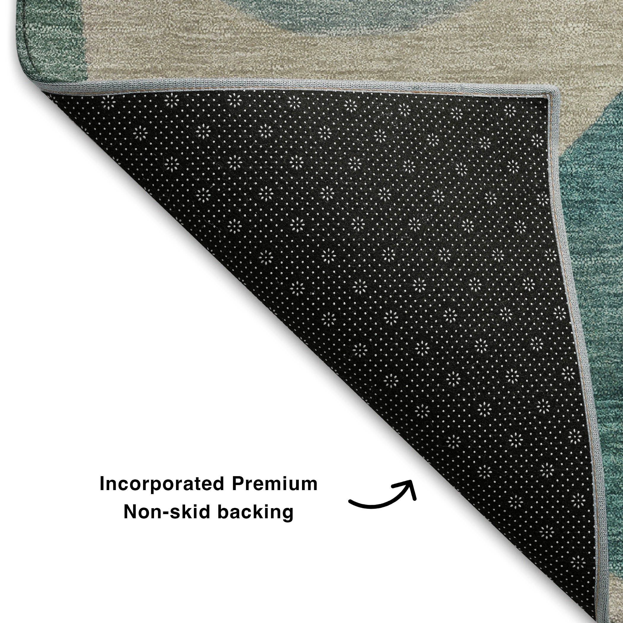 Vienna Machine Washable Transitional Teal Rug 1'8" x 2'6" #shape_Rectangle