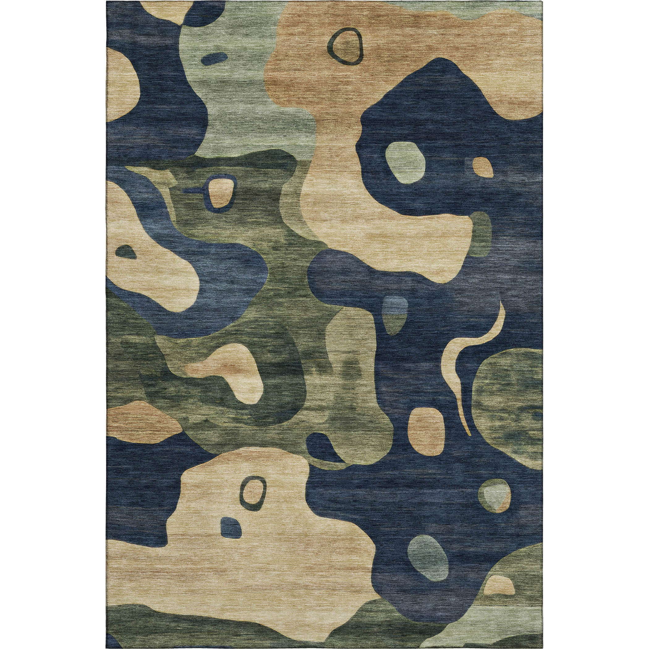 Queenstown Machine Washable Transitional Navy Blue Rug 2'6" x 3'10" #shape_Rectangle