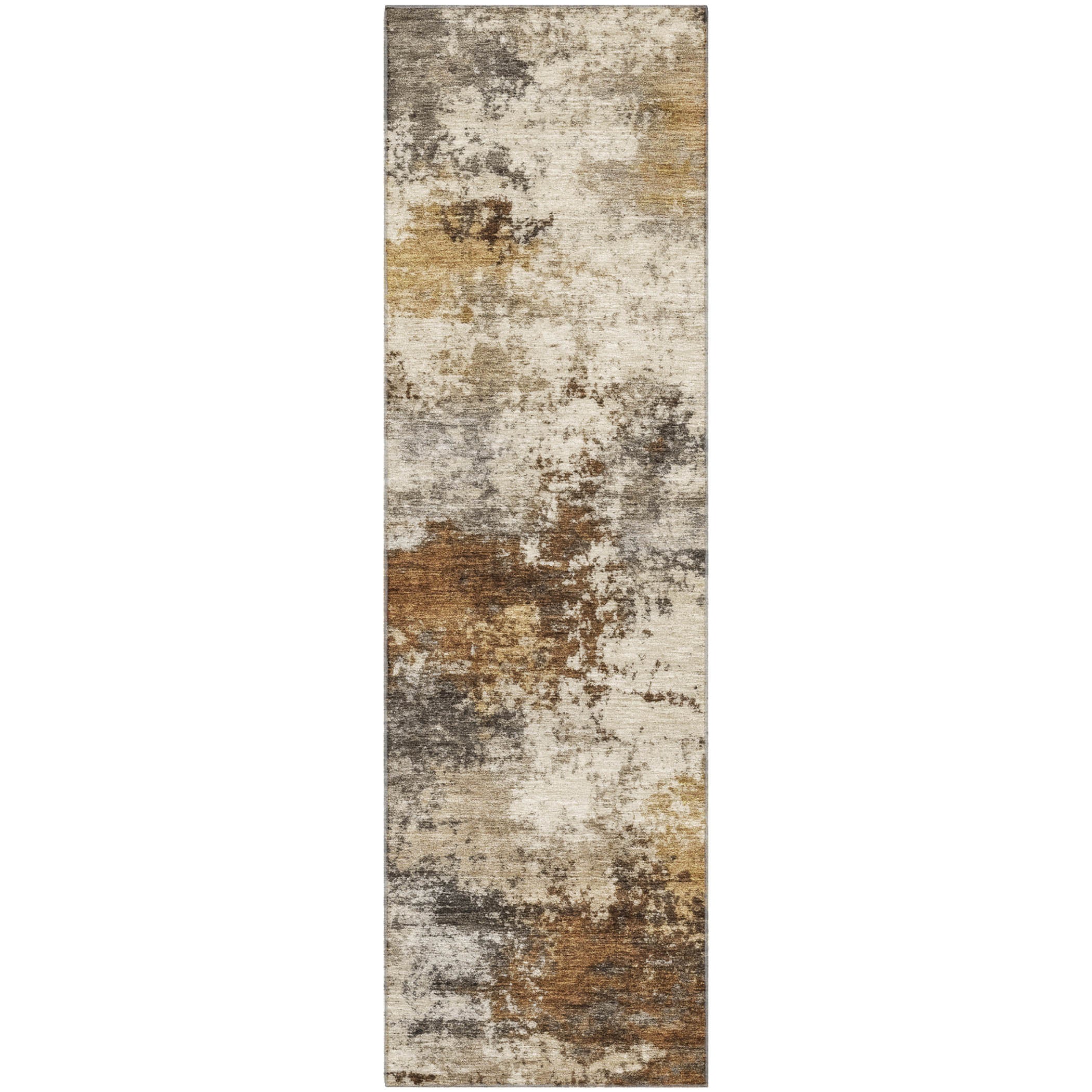 Mdina Machine Washable Transitional Brown Rug 2'3" x 7'6" #shape_Runner