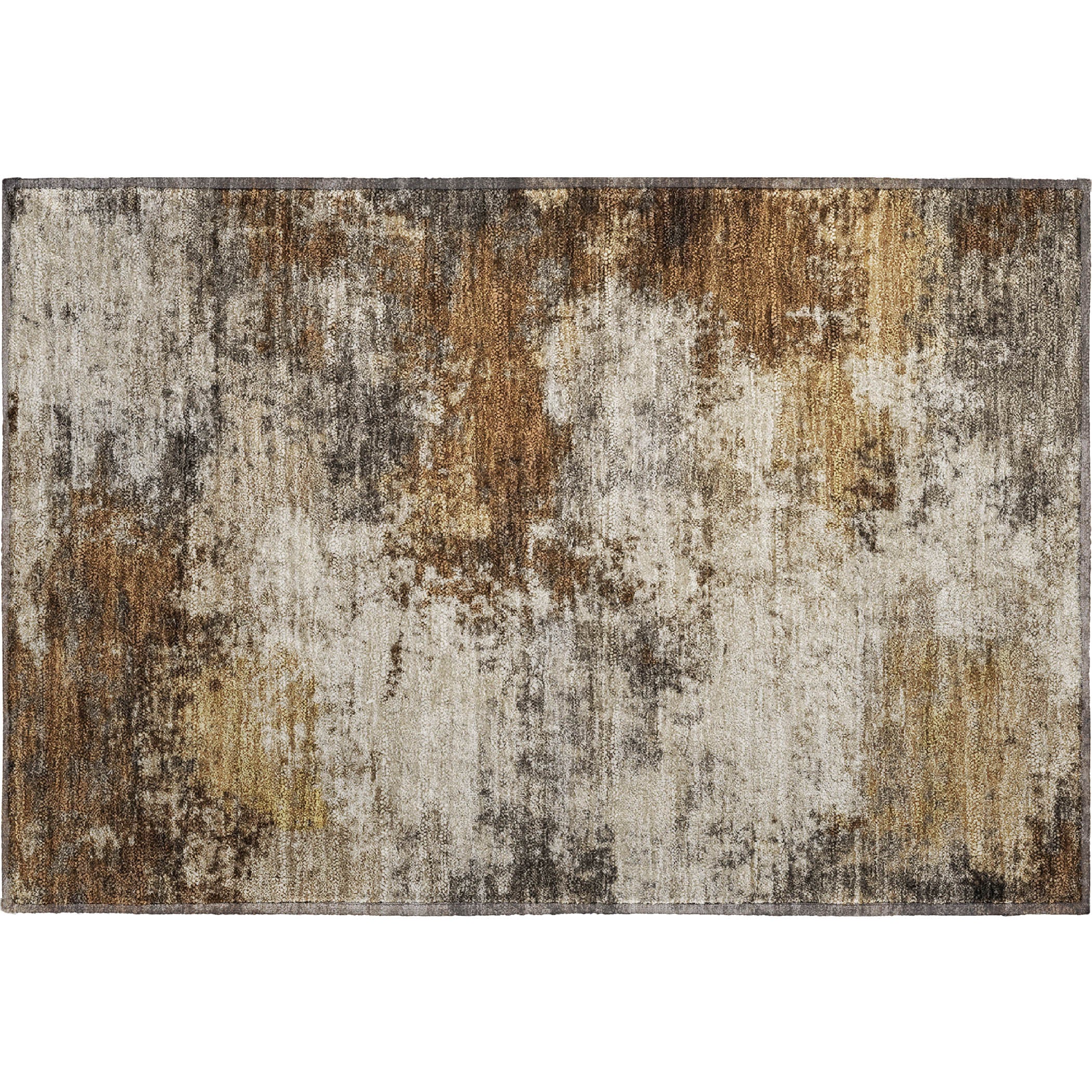 Mdina Machine Washable Transitional Brown Rug 1'8" x 2'6" #shape_Rectangle