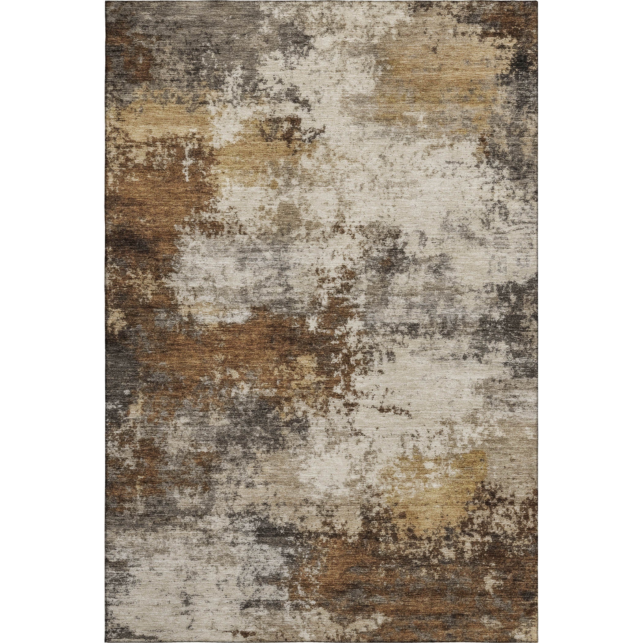 Mdina Machine Washable Transitional Brown Rug 2'6" x 3'10" #shape_Rectangle