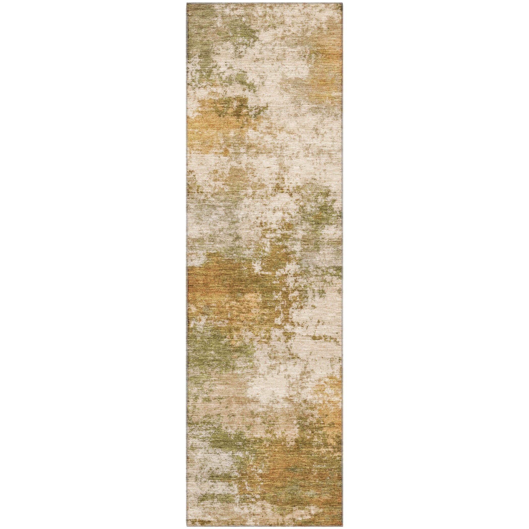 Mdina Machine Washable Transitional Copper Orange Rug 2'3" x 7'6" #shape_Runner