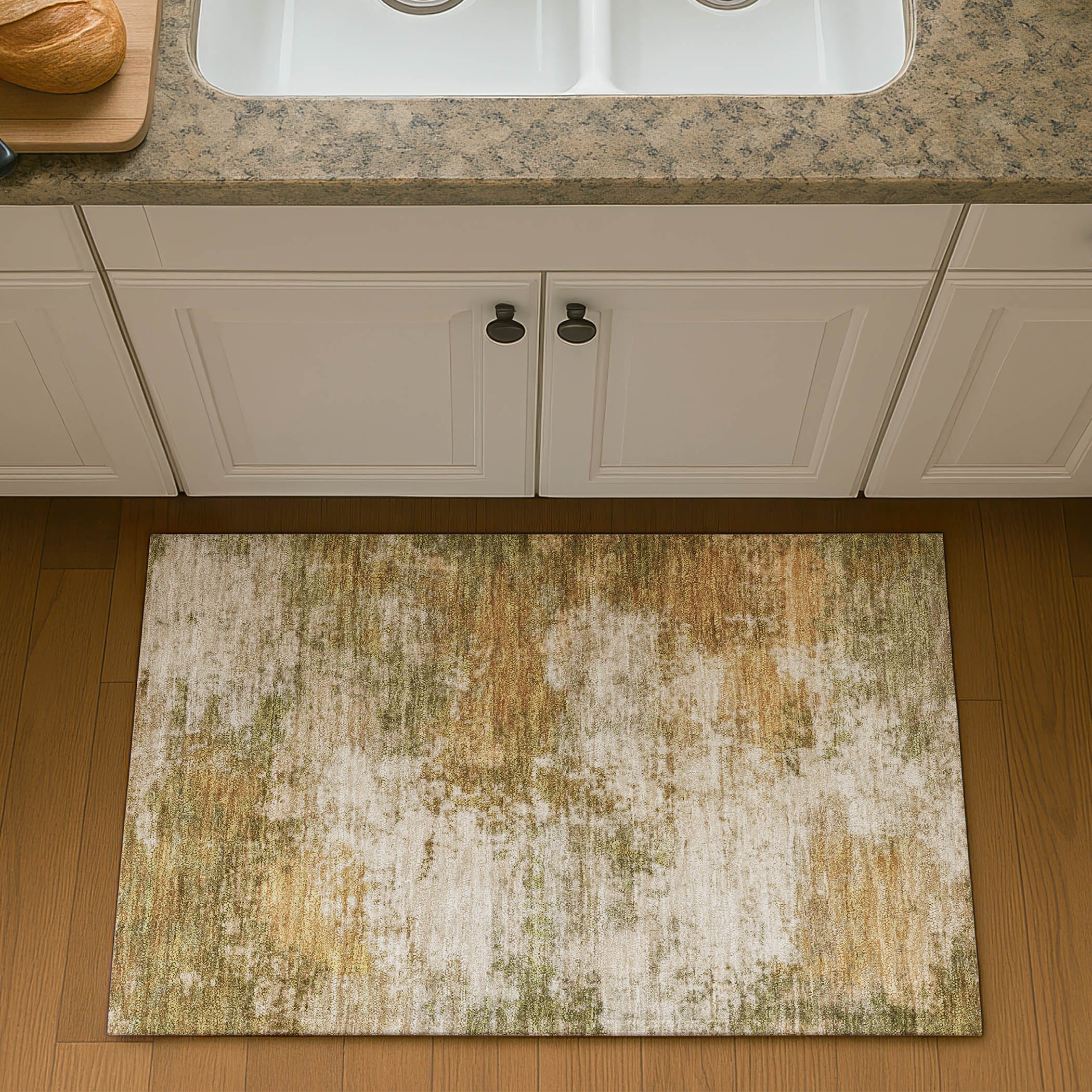 Mdina Machine Washable Transitional Copper Orange Rug 1'8" x 2'6" #shape_Rectangle