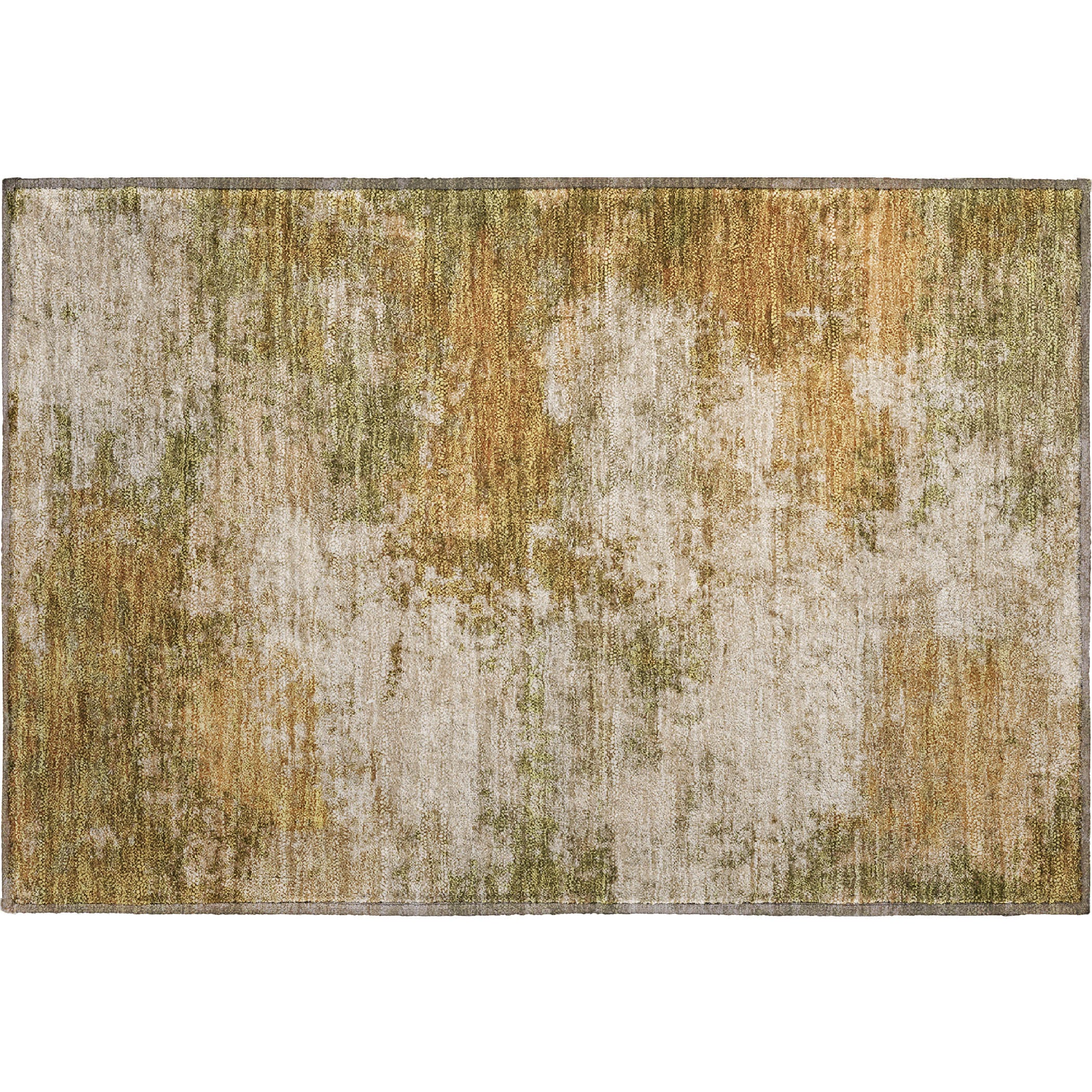 Mdina Machine Washable Transitional Copper Orange Rug 1'8" x 2'6" #shape_Rectangle