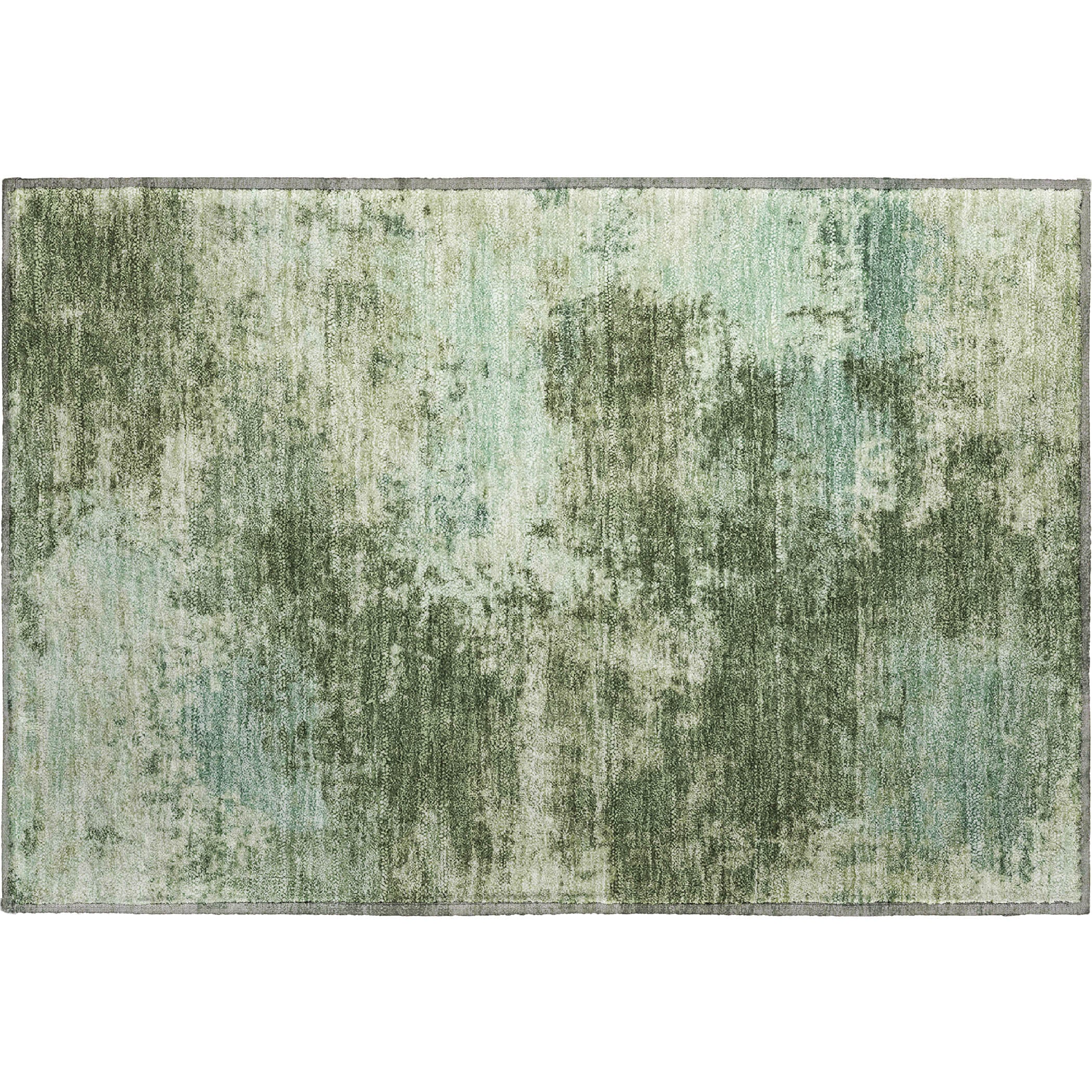 Athens Machine Washable Transitional Aloe Green Rug 1'8" x 2'6" #shape_Rectangle