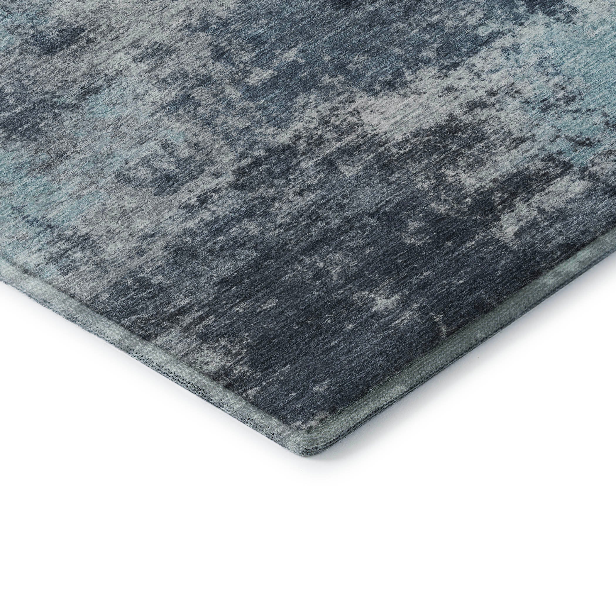 Athens Machine Washable Transitional Blue Rug 1'8" x 2'6" #shape_Rectangle