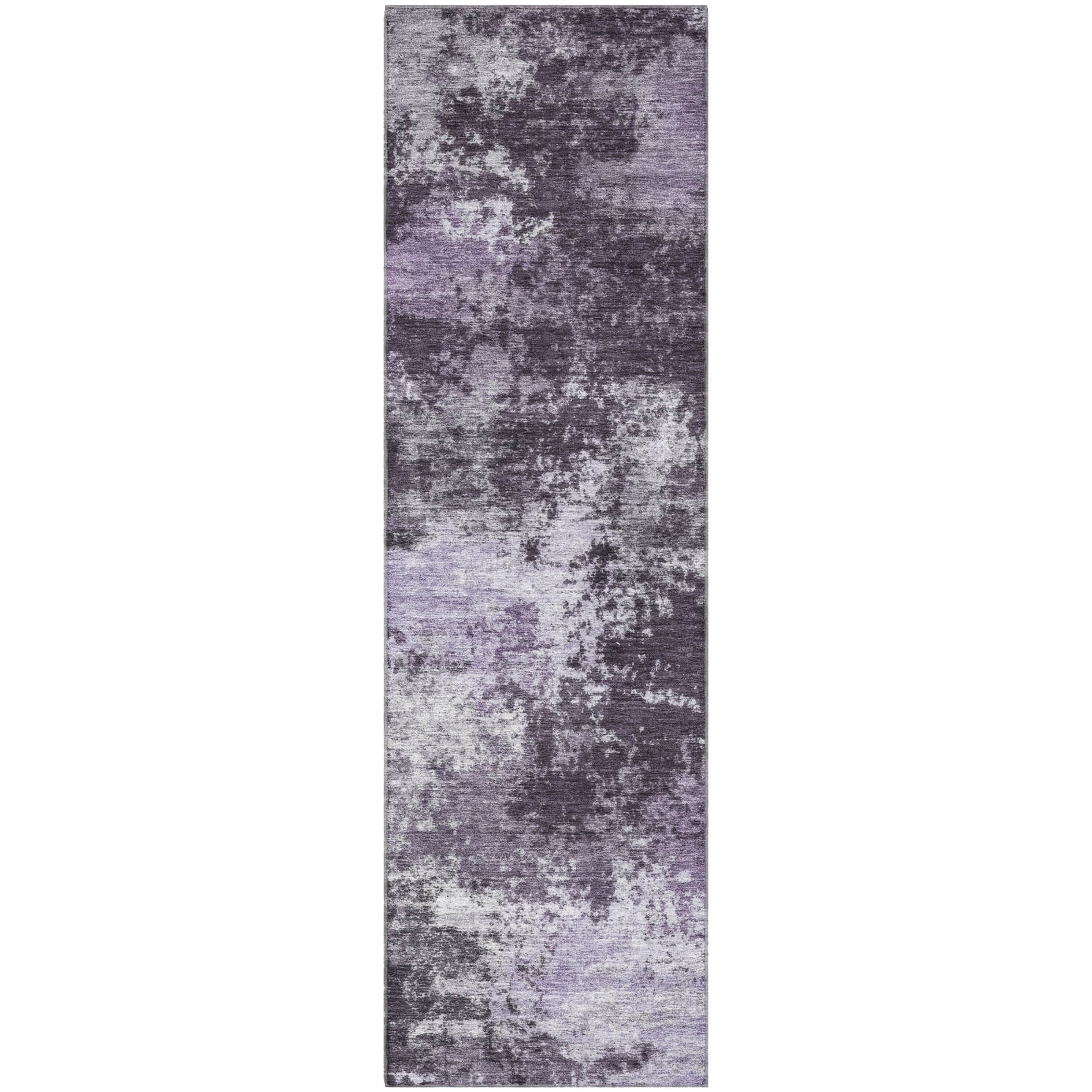 Athens Machine Washable Transitional Purple Rug 2'3" x 7'6" #shape_Runner