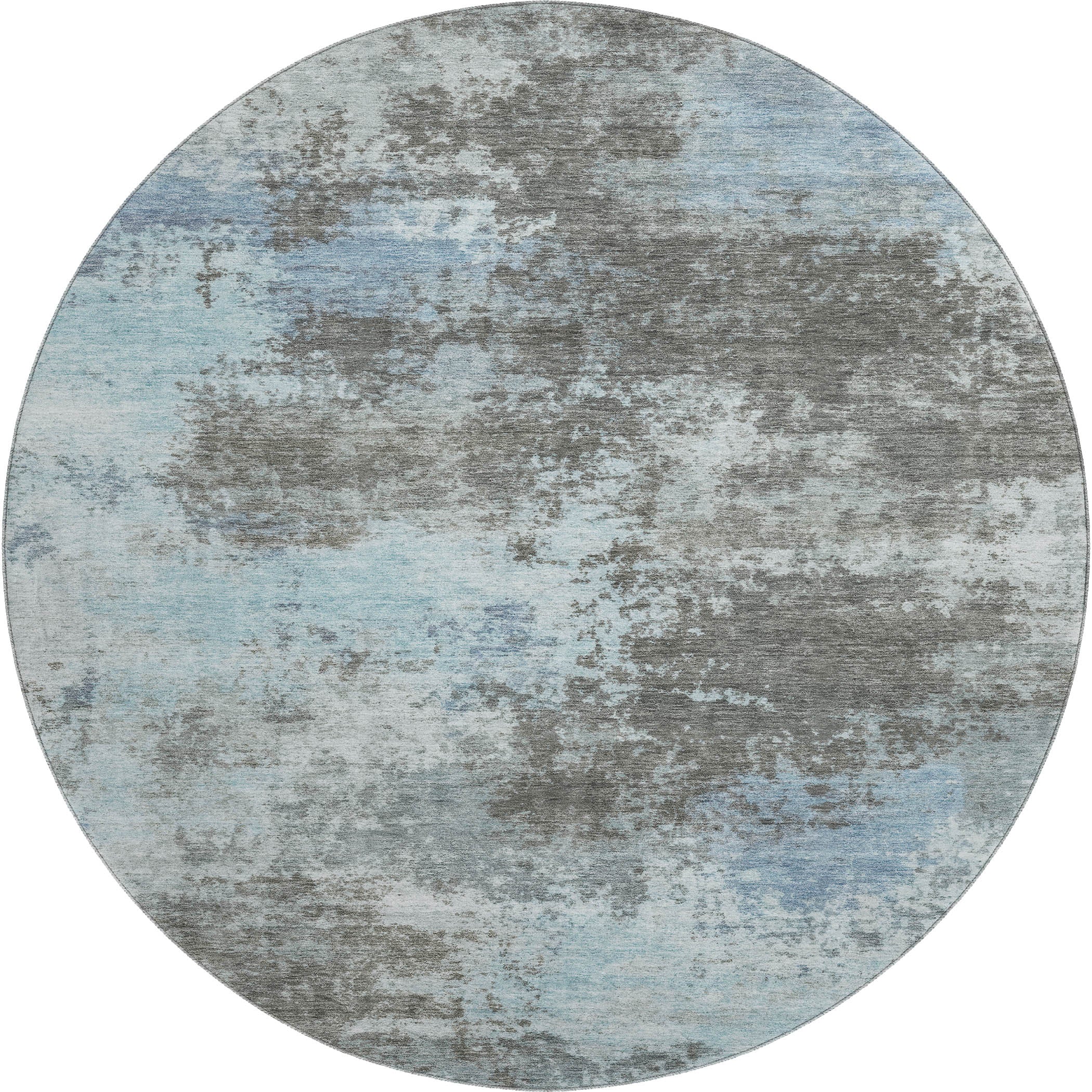 Athens Machine Washable Transitional Taupe Brown Rug 8' x 8' #shape_Round