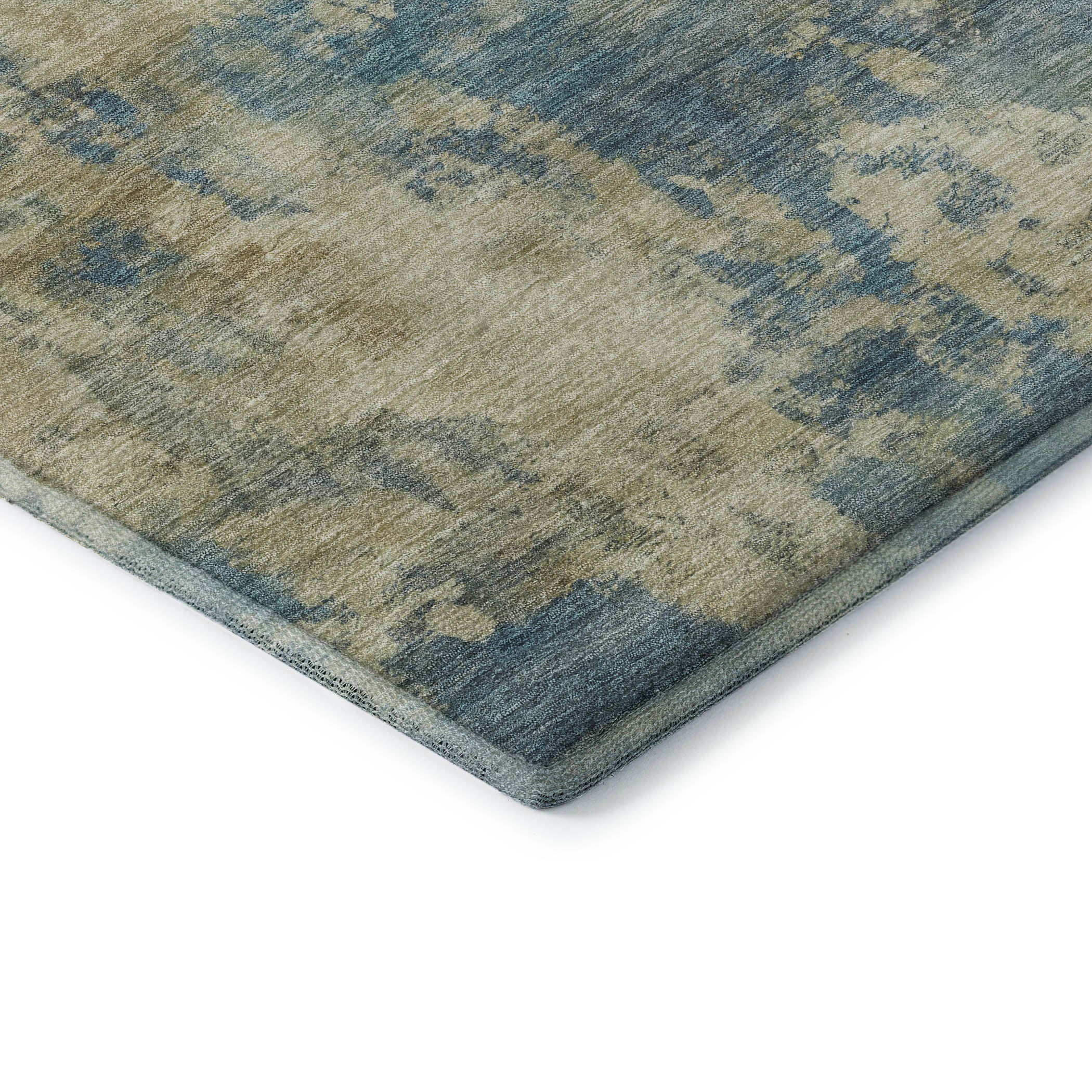 Seoul Machine Washable Transitional Blue Rug 1'8" x 2'6" #shape_Rectangle