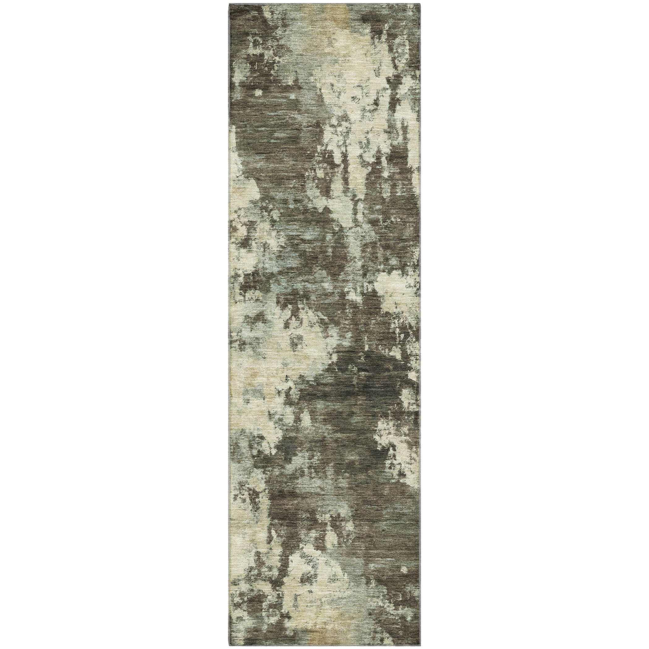 Seoul Machine Washable Transitional Brown Rug 2'3" x 7'6" #shape_Runner