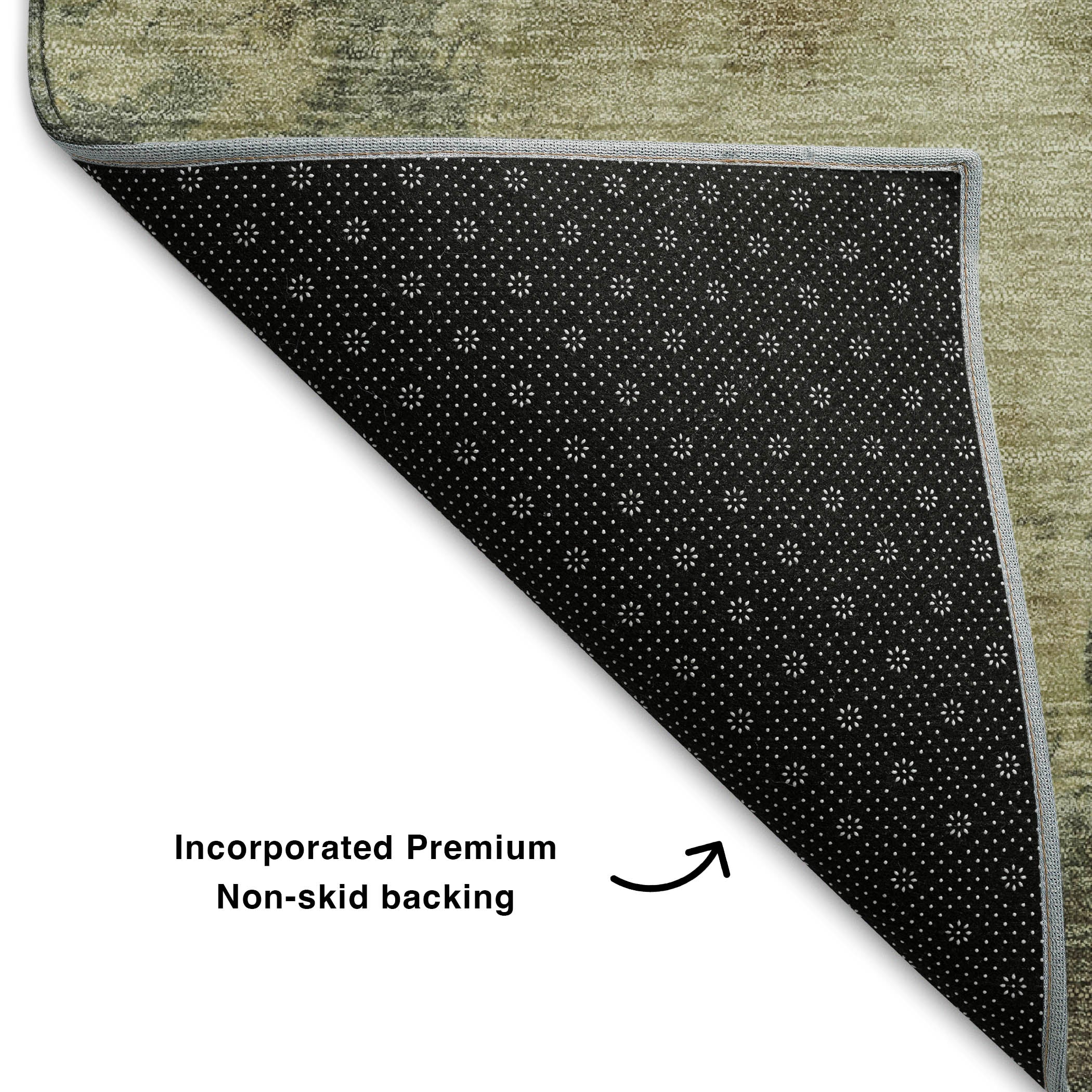 Seoul Machine Washable Transitional Brown Rug 1'8" x 2'6" #shape_Rectangle