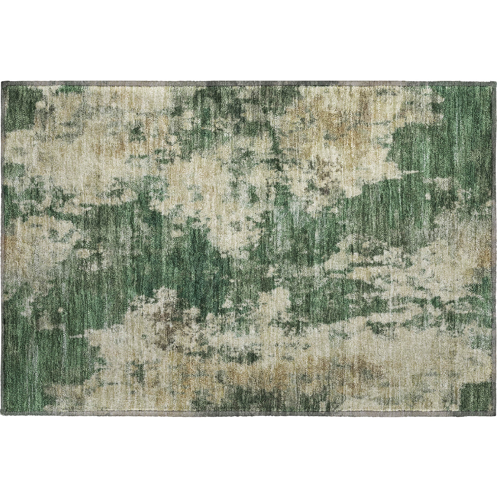 Seoul Machine Washable Transitional Fern Green Rug 1'8" x 2'6" #shape_Rectangle