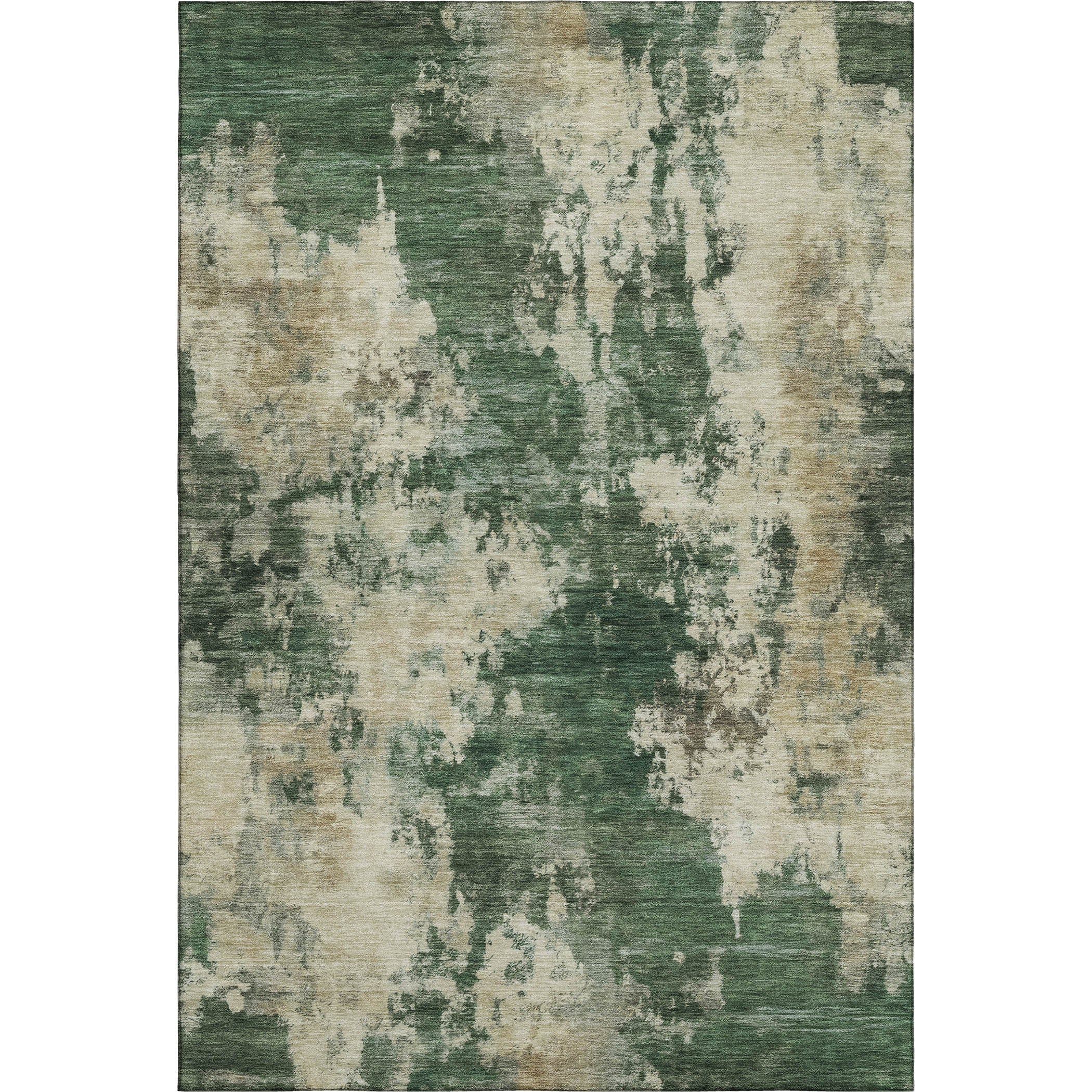 Seoul Machine Washable Transitional Fern Green Rug 2'6" x 3'10" #shape_Rectangle