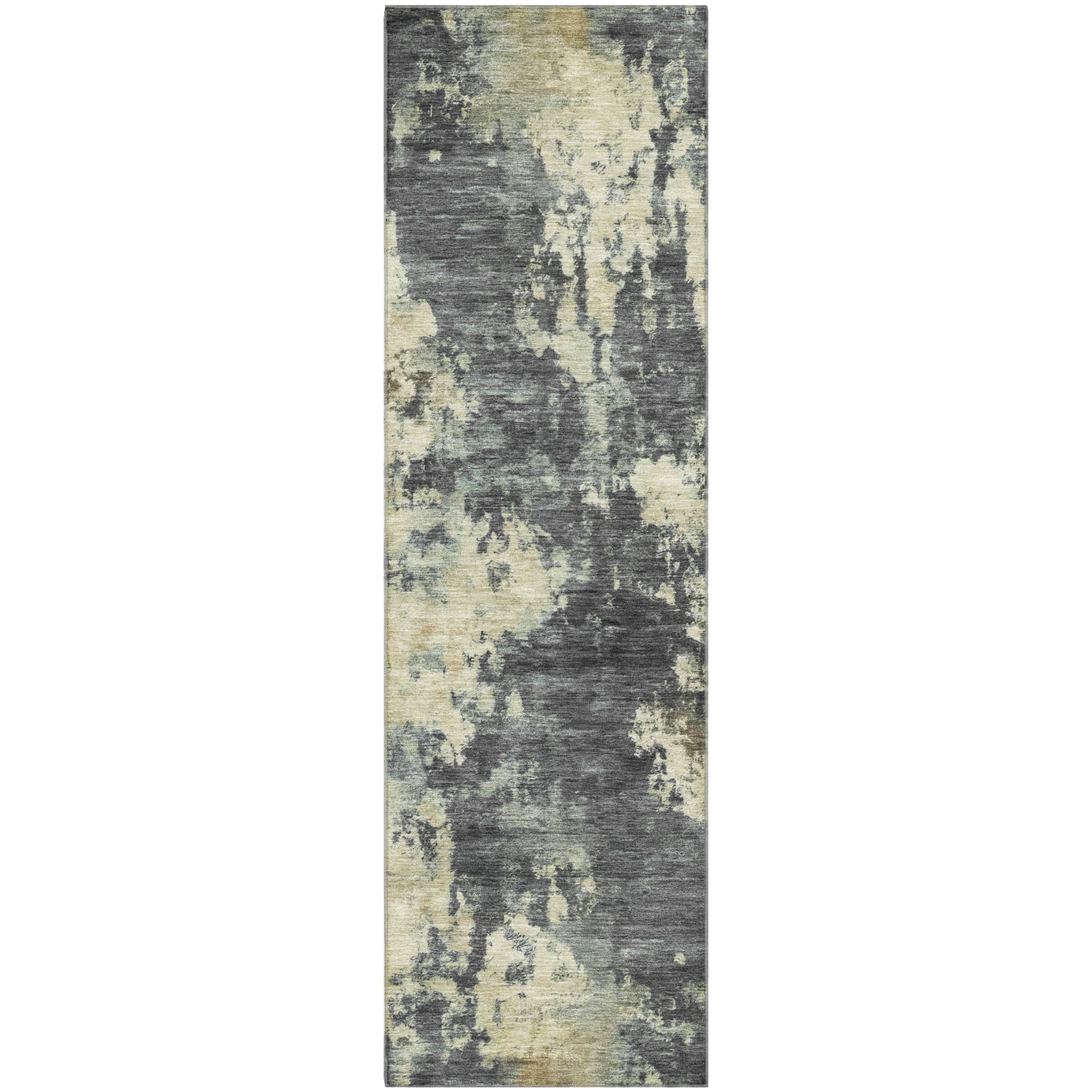 Seoul Machine Washable Transitional Gray Rug 2'3" x 7'6" #shape_Runner