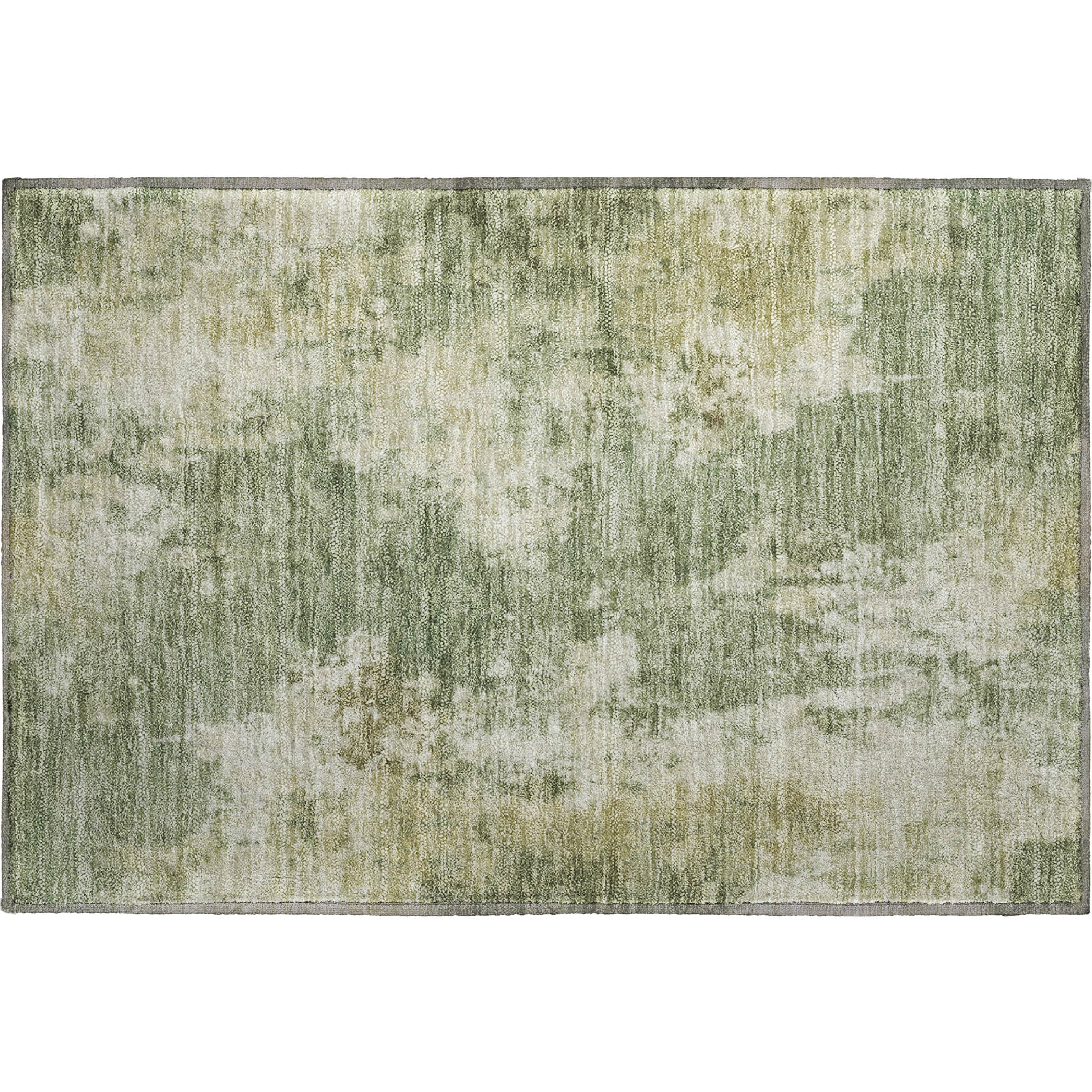 Seoul Machine Washable Transitional Sage Green Rug 1'8" x 2'6" #shape_Rectangle